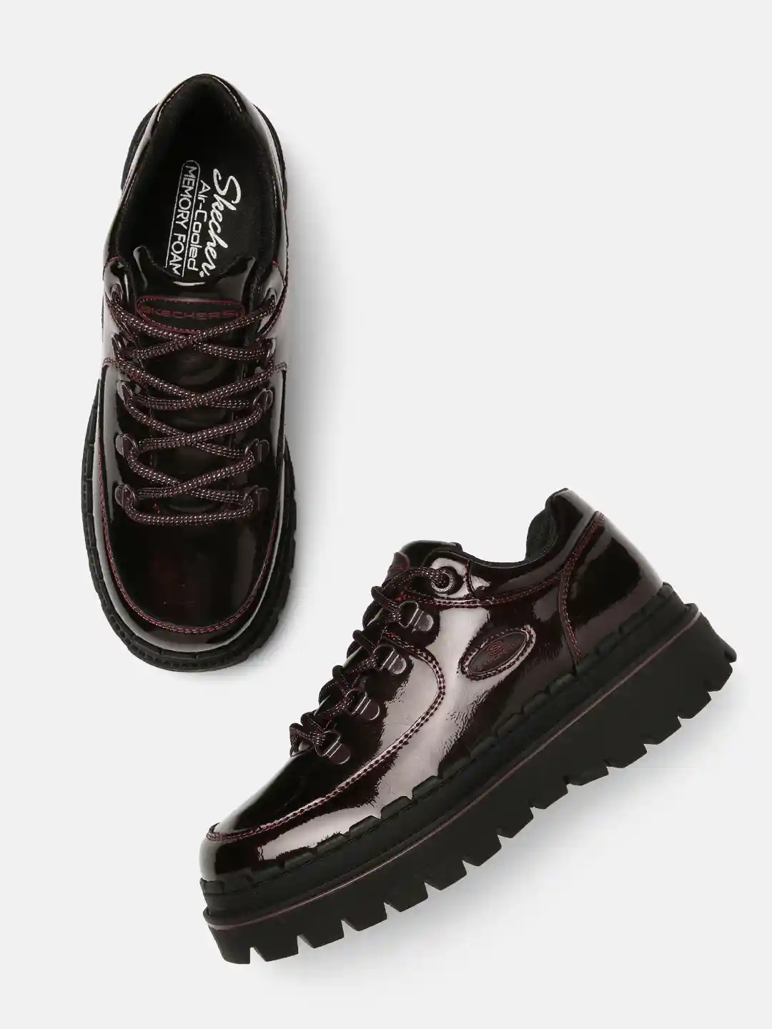 Black Patent Leather Skechers One Shoes Skechers Women