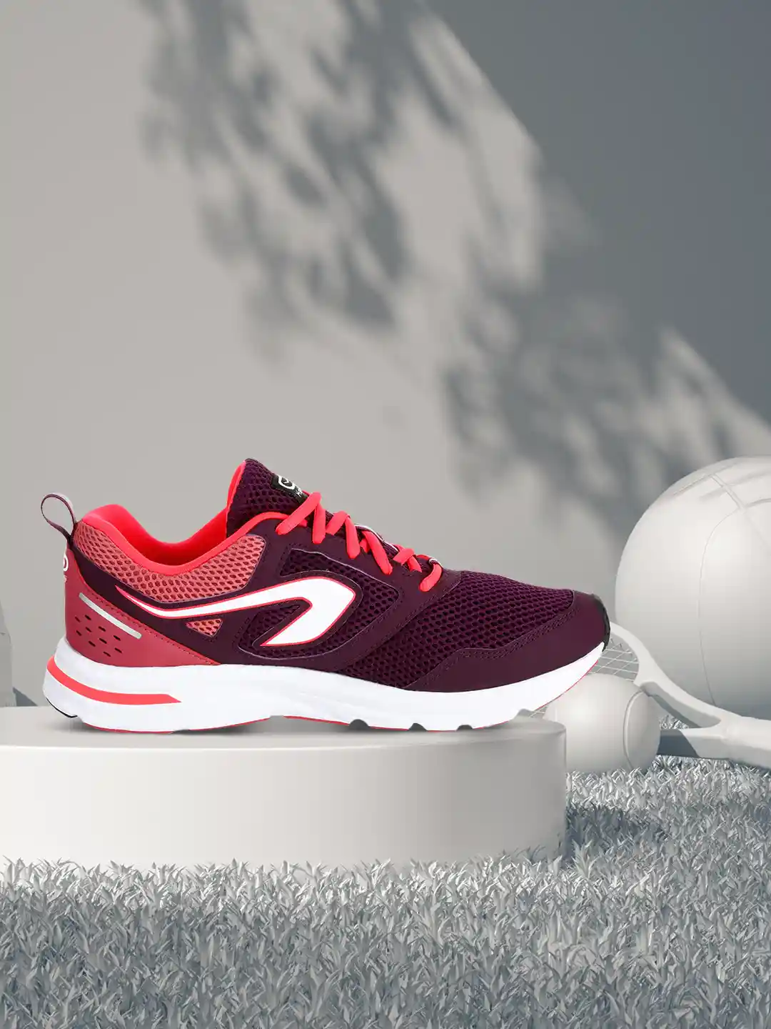 Buy Decathlon Women Burgundy Mesh Running Non-Marking Shoes