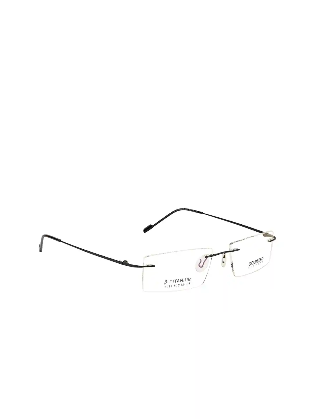 Buy Gold Berg Unisex Black Transparent Rimless Rectangle Frames