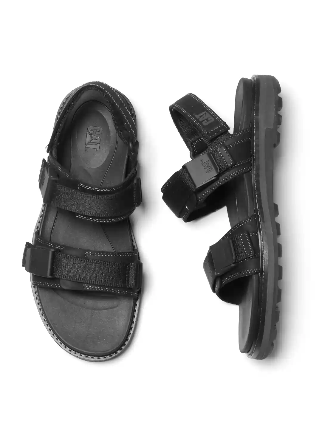 Buy CAT Men Black Leather Sports Sandals Sandals for Men 1494494