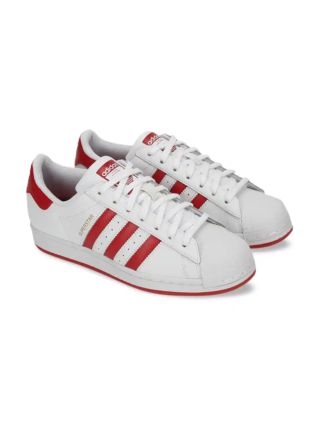 Buy ADIDAS Originals Men White Red Striped Leather Superstar