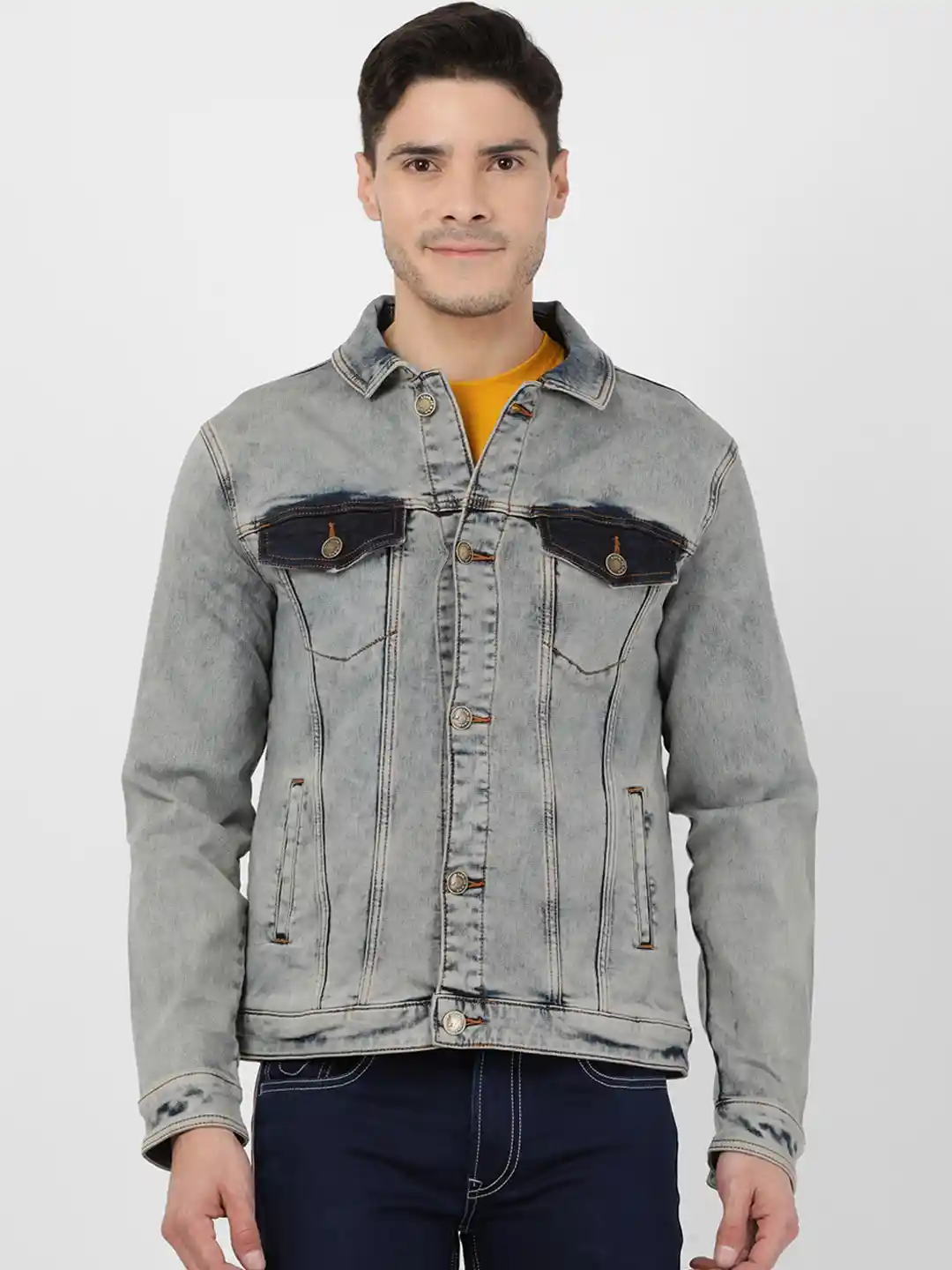 Buy Llak Jeans Men Blue Washed Denim Jacket Jackets for Men