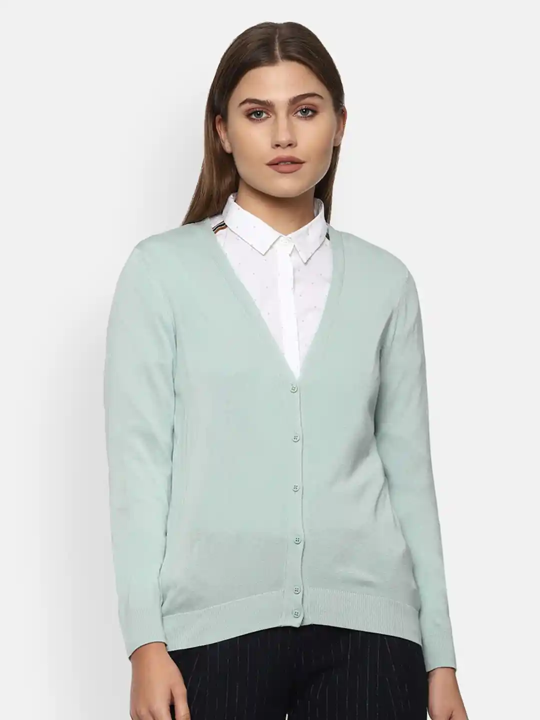 Buy Van Heusen Woman Green Cardigan Sweaters for Women 14977366