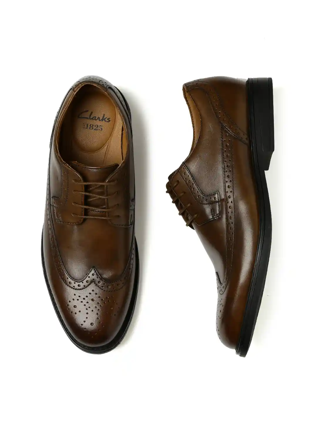 Buy Clarks Men Brown BeckfieldLimit Ortholite Leather Brogues