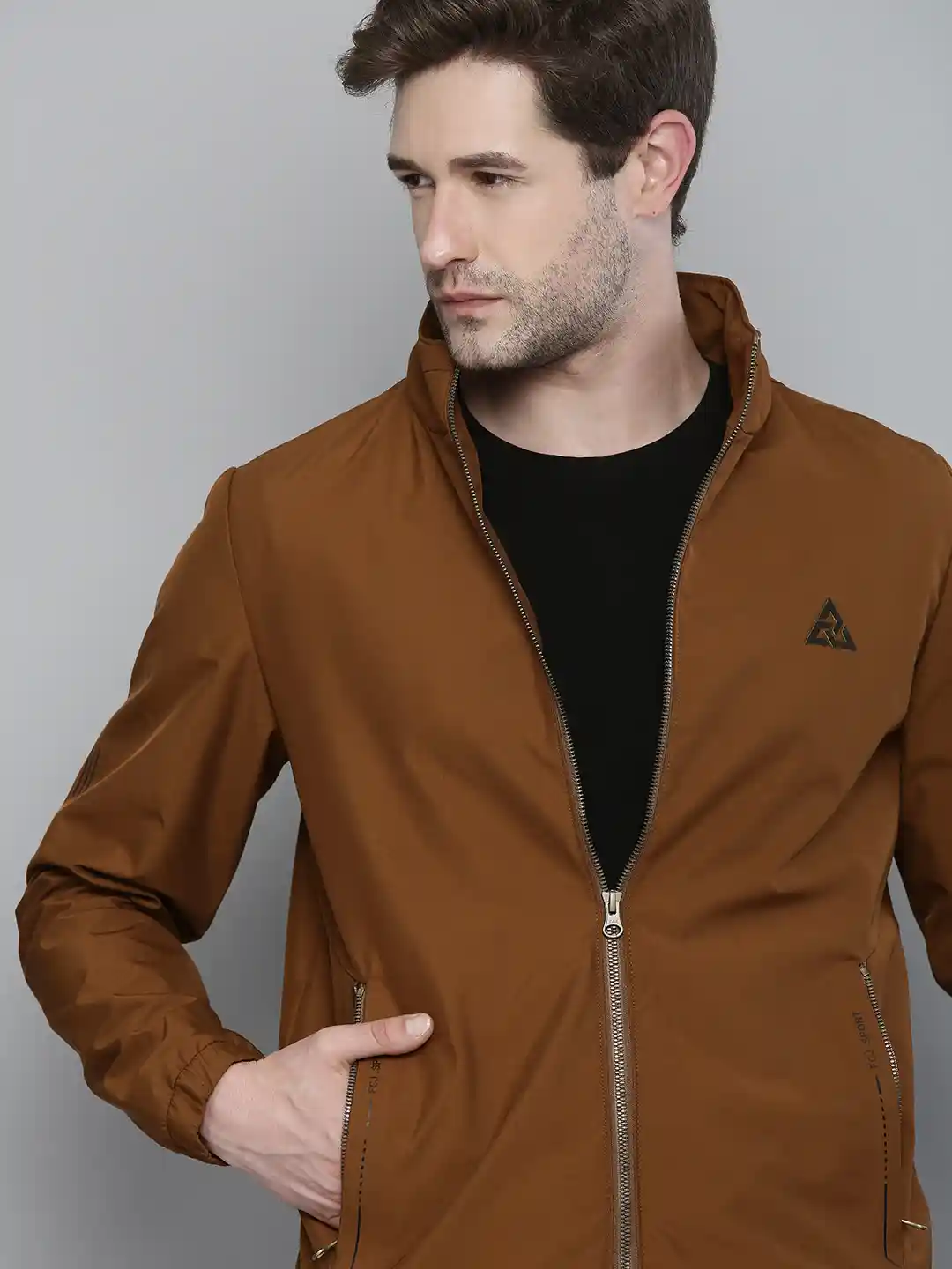 Buy Fort Collins Men Brown Windcheater Tailored Jacket Jackets