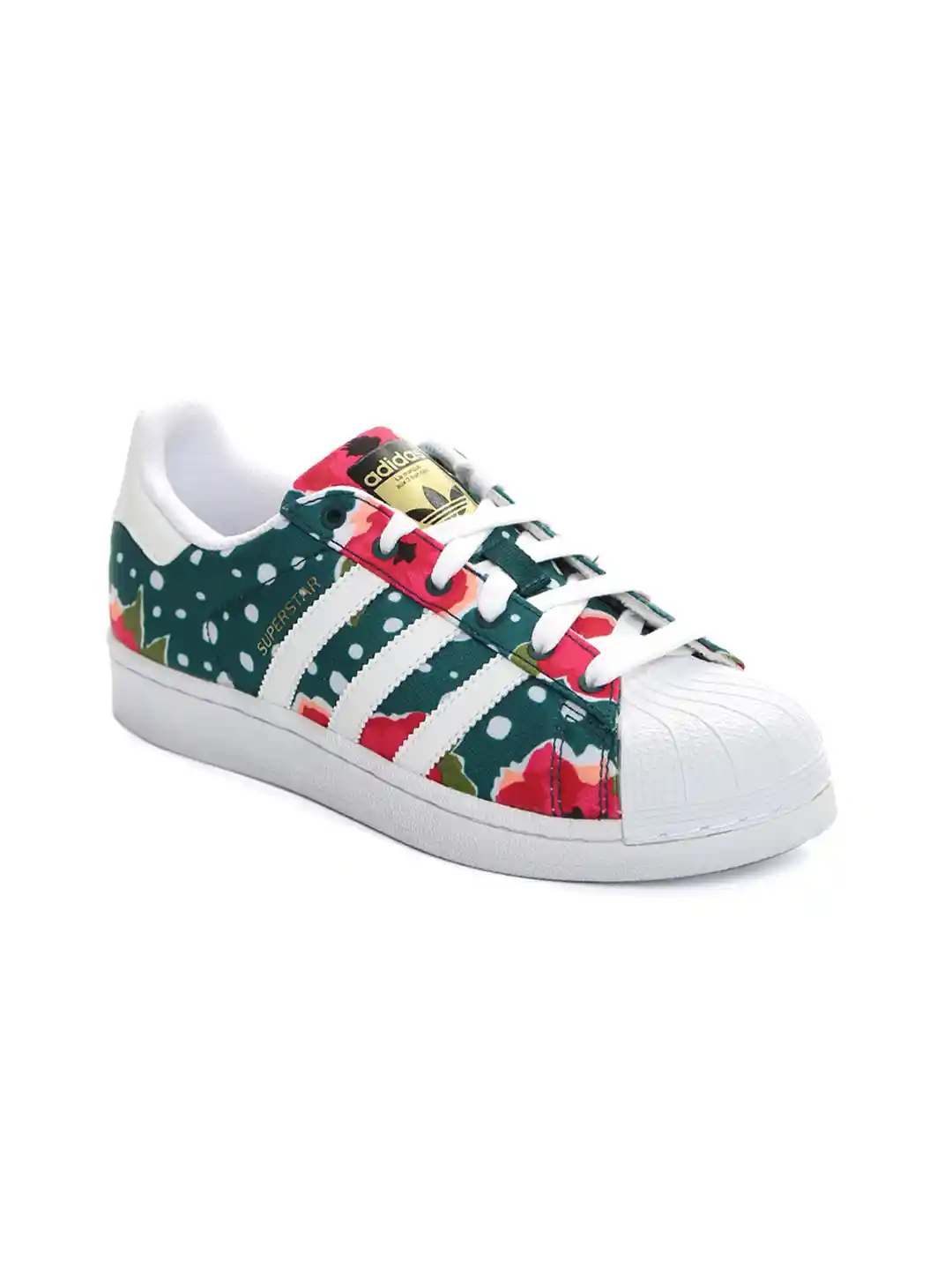 Buy ADIDAS Originals Kids Teal Green Pink Floral Print Superstar