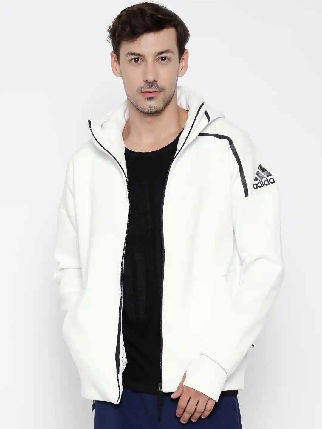 Buy ADIDAS White ZNE Hooded Jacket Jackets for Men 1501486 Myntra
