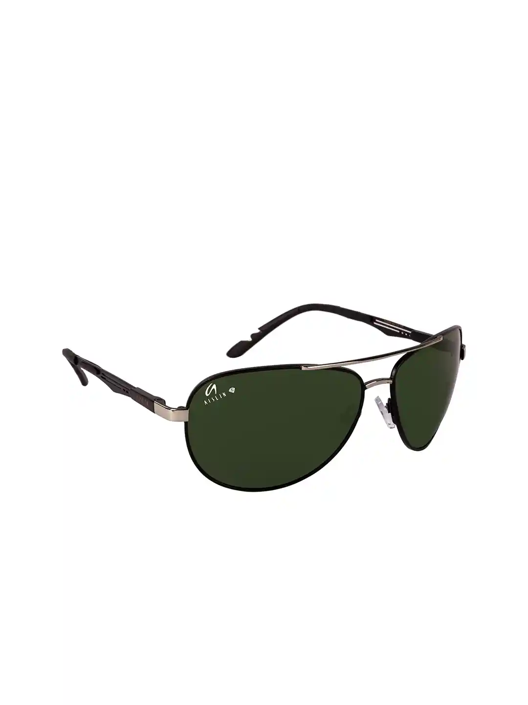 AISLIN Men Dark Green Square UV Protected Aviator Sunglasses  14330-55-AS-3568