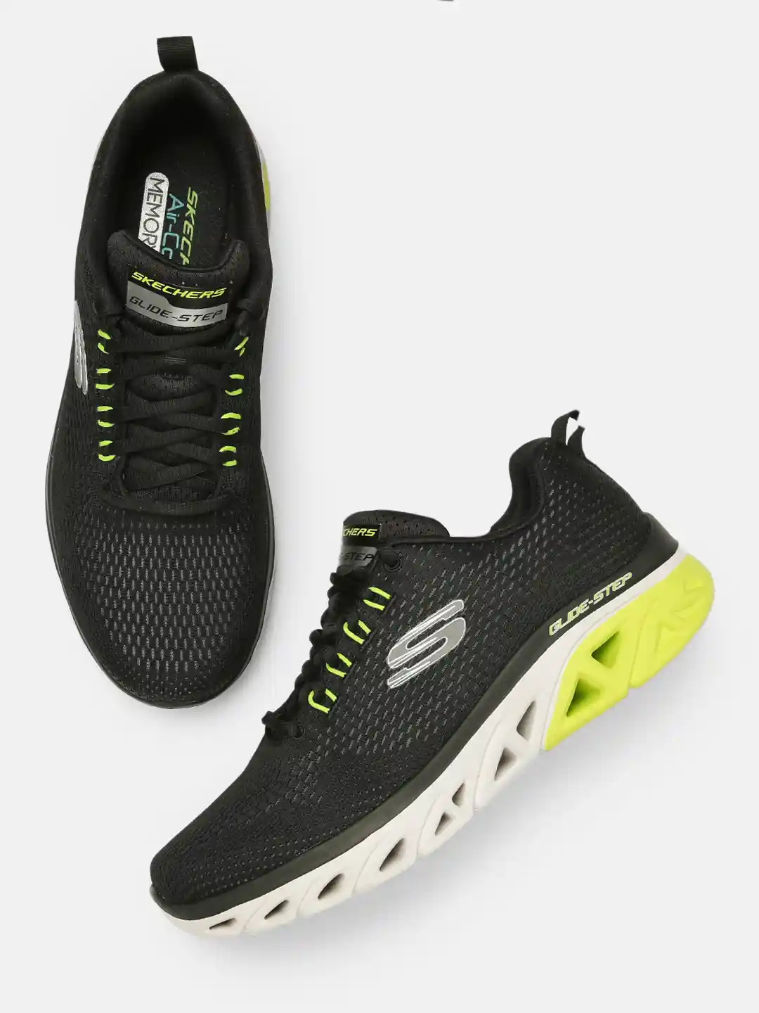 Buy Skechers Men Black Solid GLIDE-STEP SPORT WAVE HEAT Sneakers