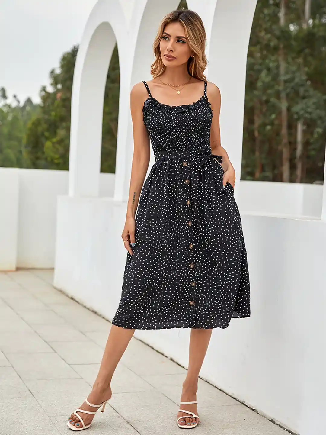 Buy URBANIC Black & White A-Line Dress - Dresses for Women