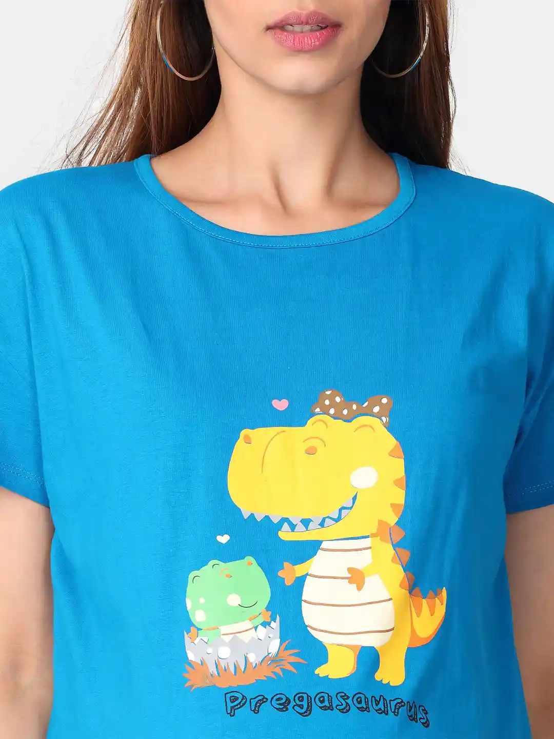 Buy The Mom Store Women Blue Printed Maternity T-shirt Dress