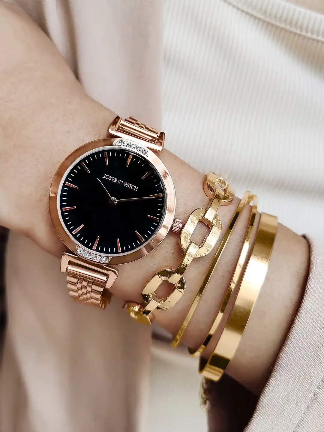 Bracelet Set Ladies Watch Bands 6pcs Set Women Watch Ring Necklace