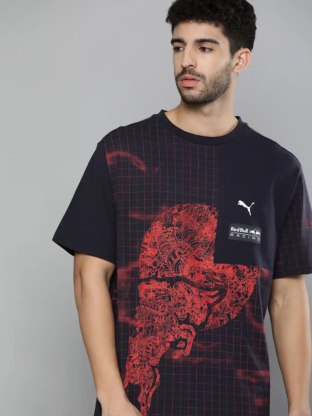 Buy PUMA Motorsport Men Navy Blue Orange Red Bull Racing AOP