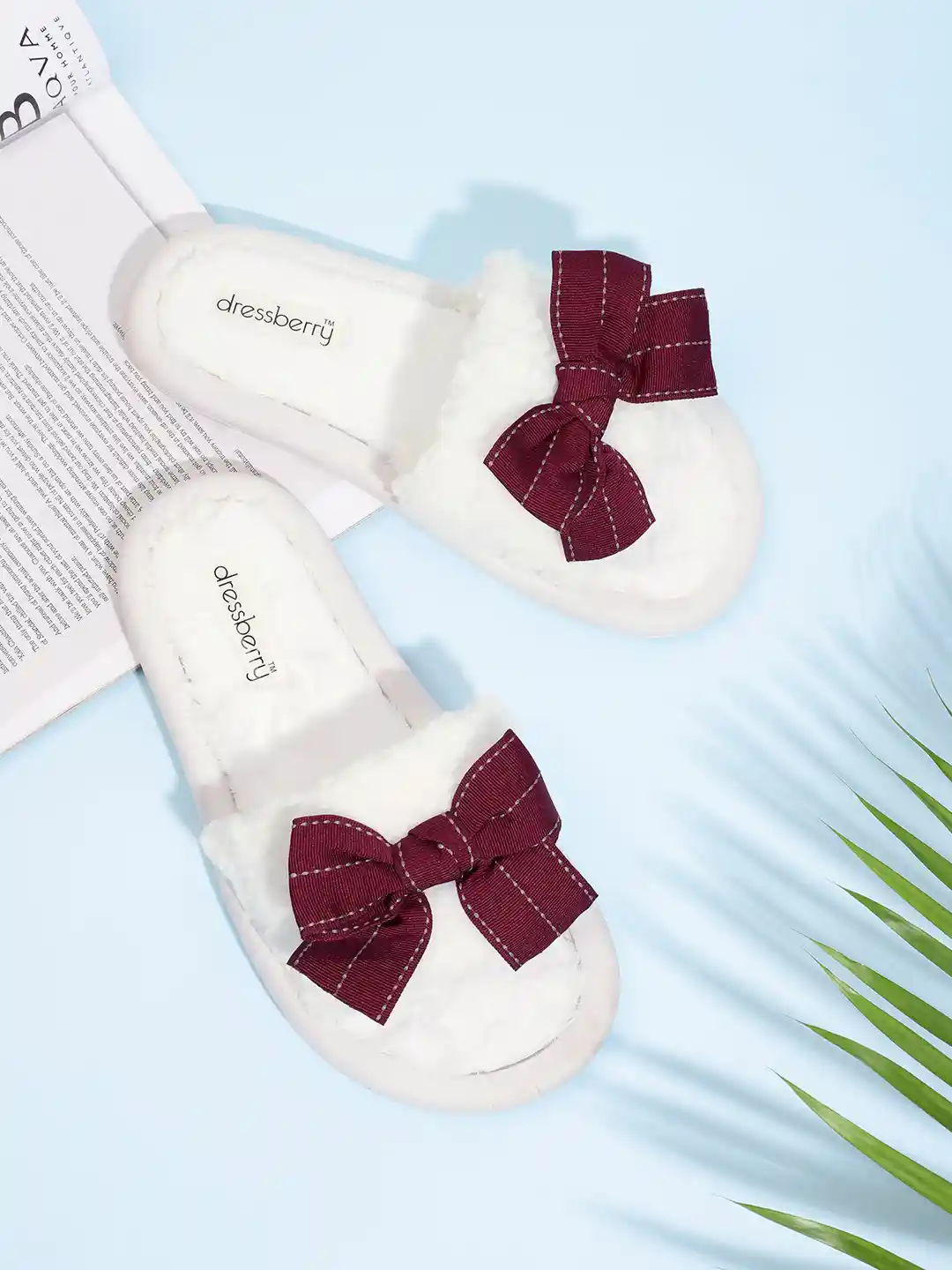 Buy DressBerry Women Bow Detail Room Slippers Flip Flops for