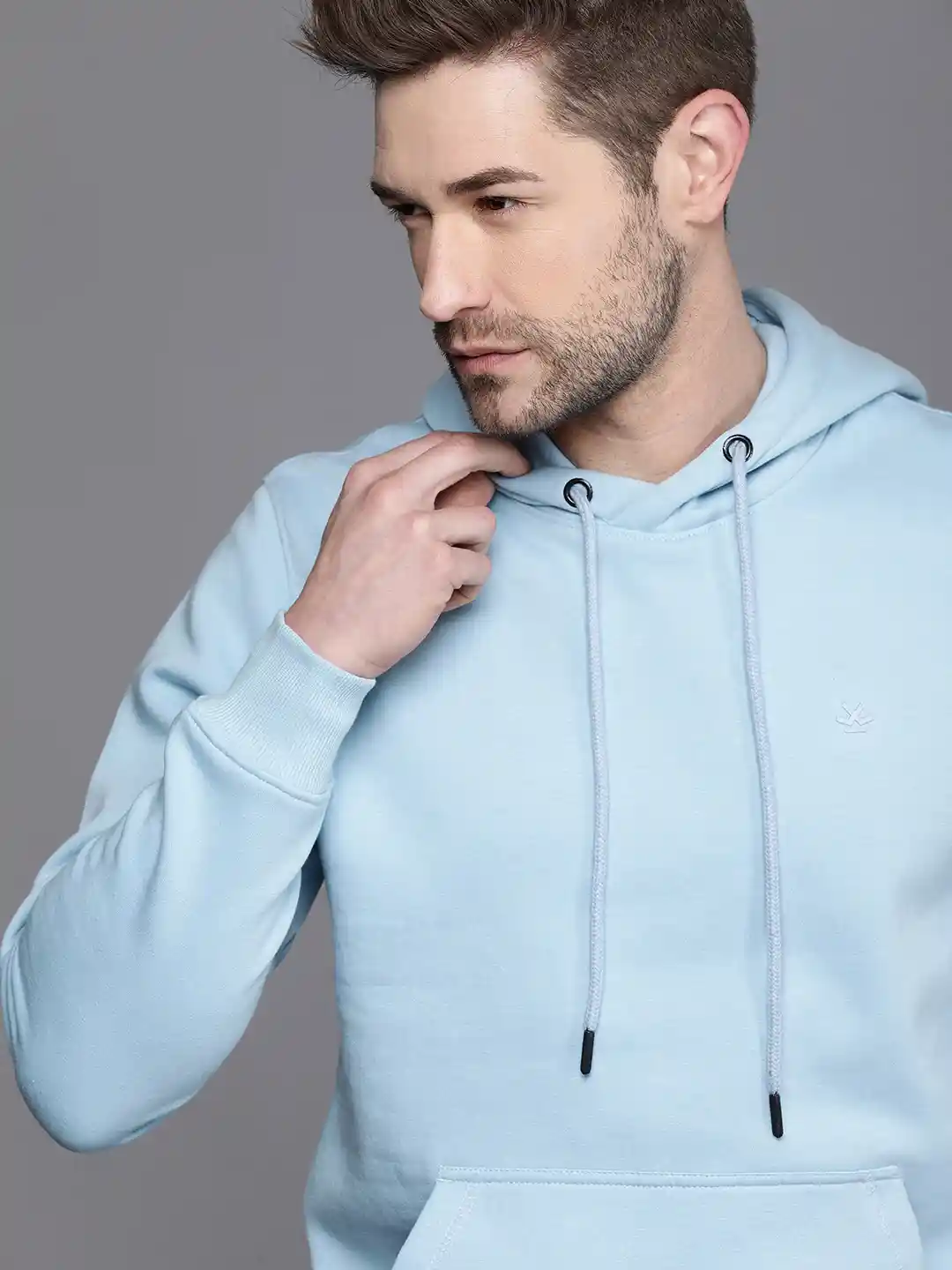 WROGN Men Blue Hooded Sweatshirt