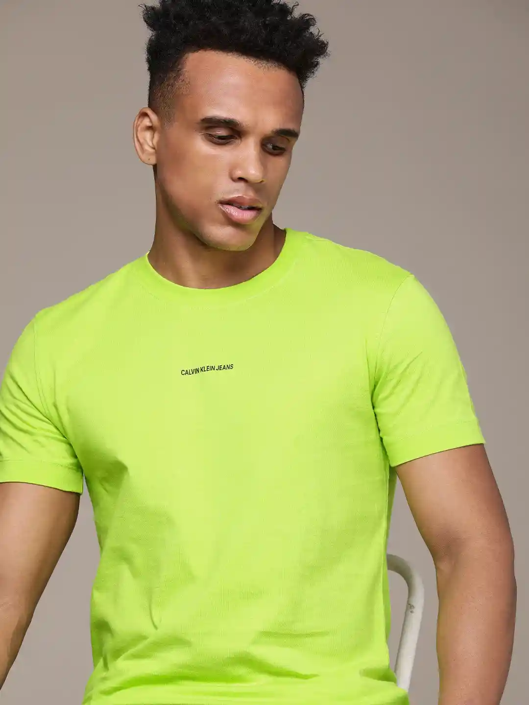 Neon Green T Shirt For Men Buy Calvin Klein Jeans Men Lime Green