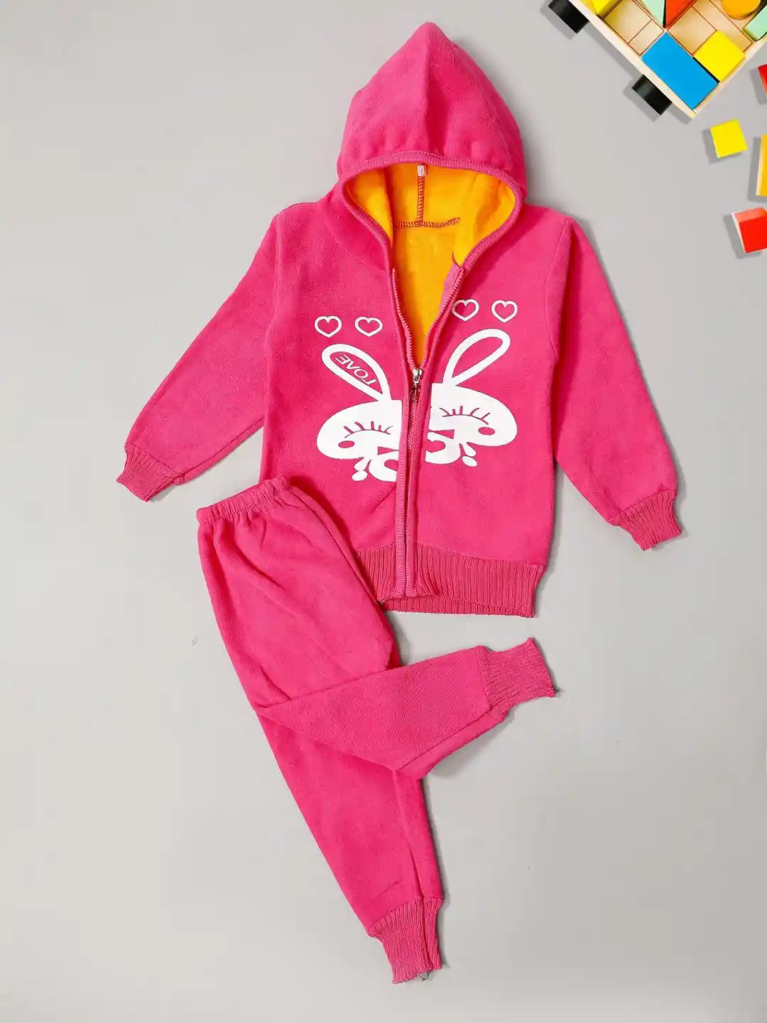 Buy PASSION PETALS Girls Pink Printed Hooded Track Suit