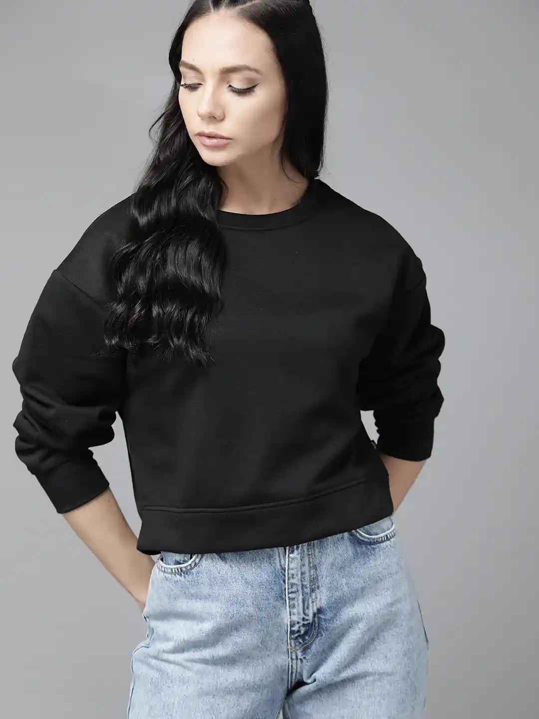 Buy Roadster Women Black Sweatshirt Sweatshirts for Women