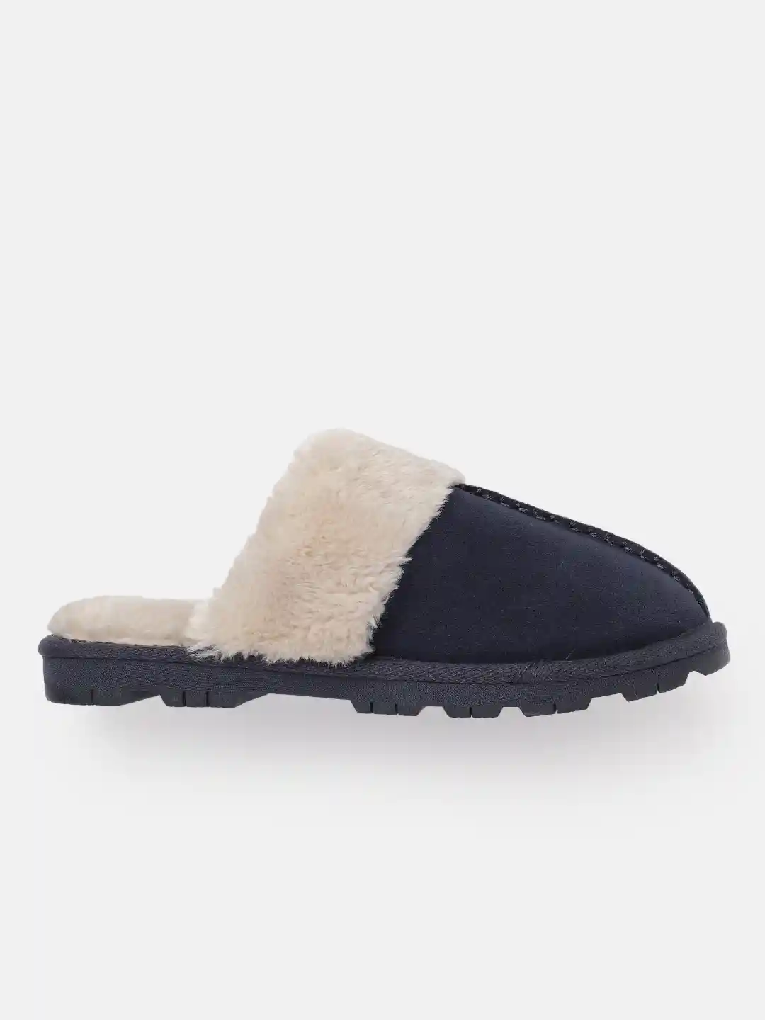 Buy Marks Spencer Women Navy Blue Off-White Faux Fur Suede