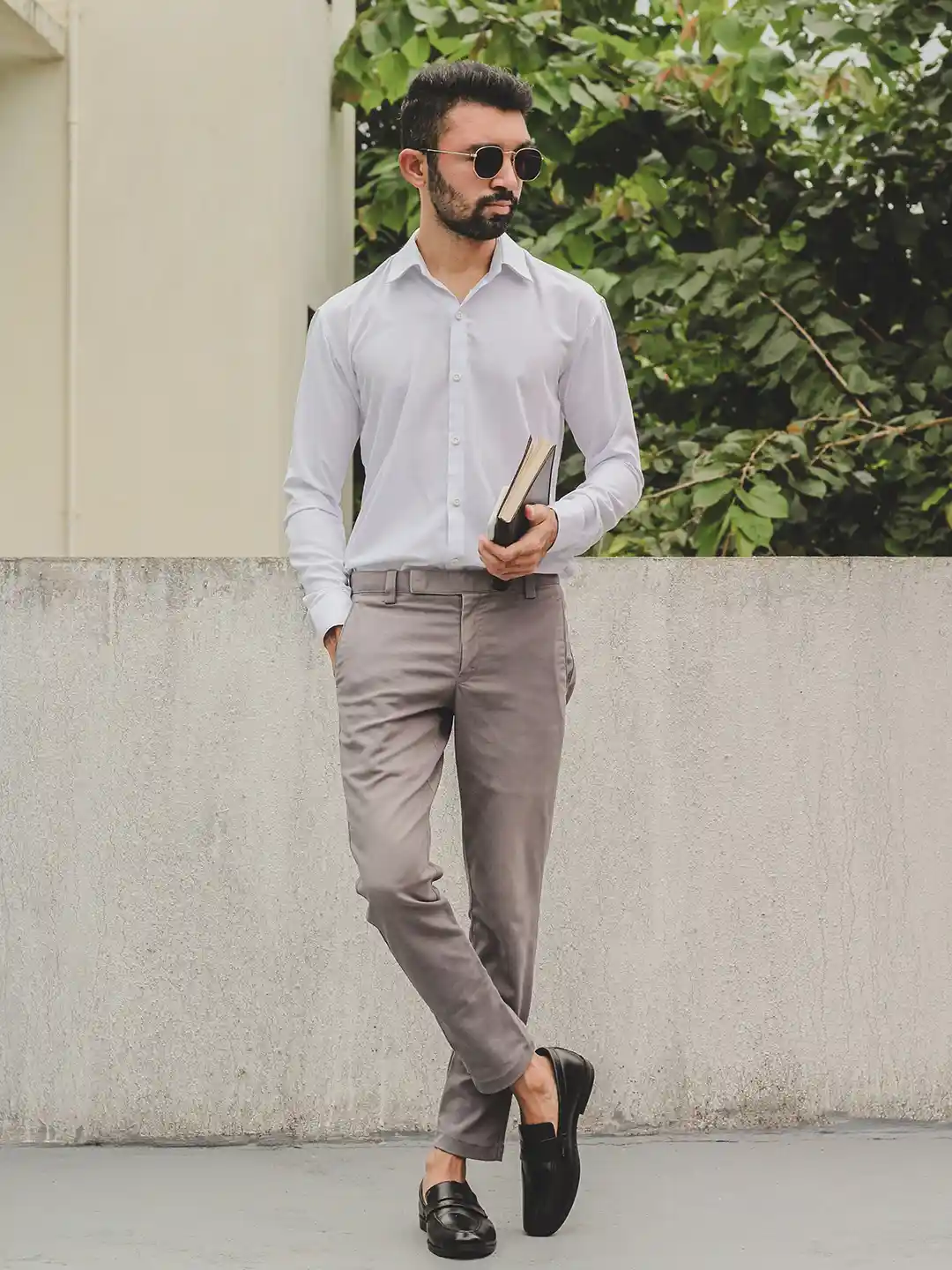 Buy H&M Men White Slim Fit Easy-Iron Shirt Shirts for Men