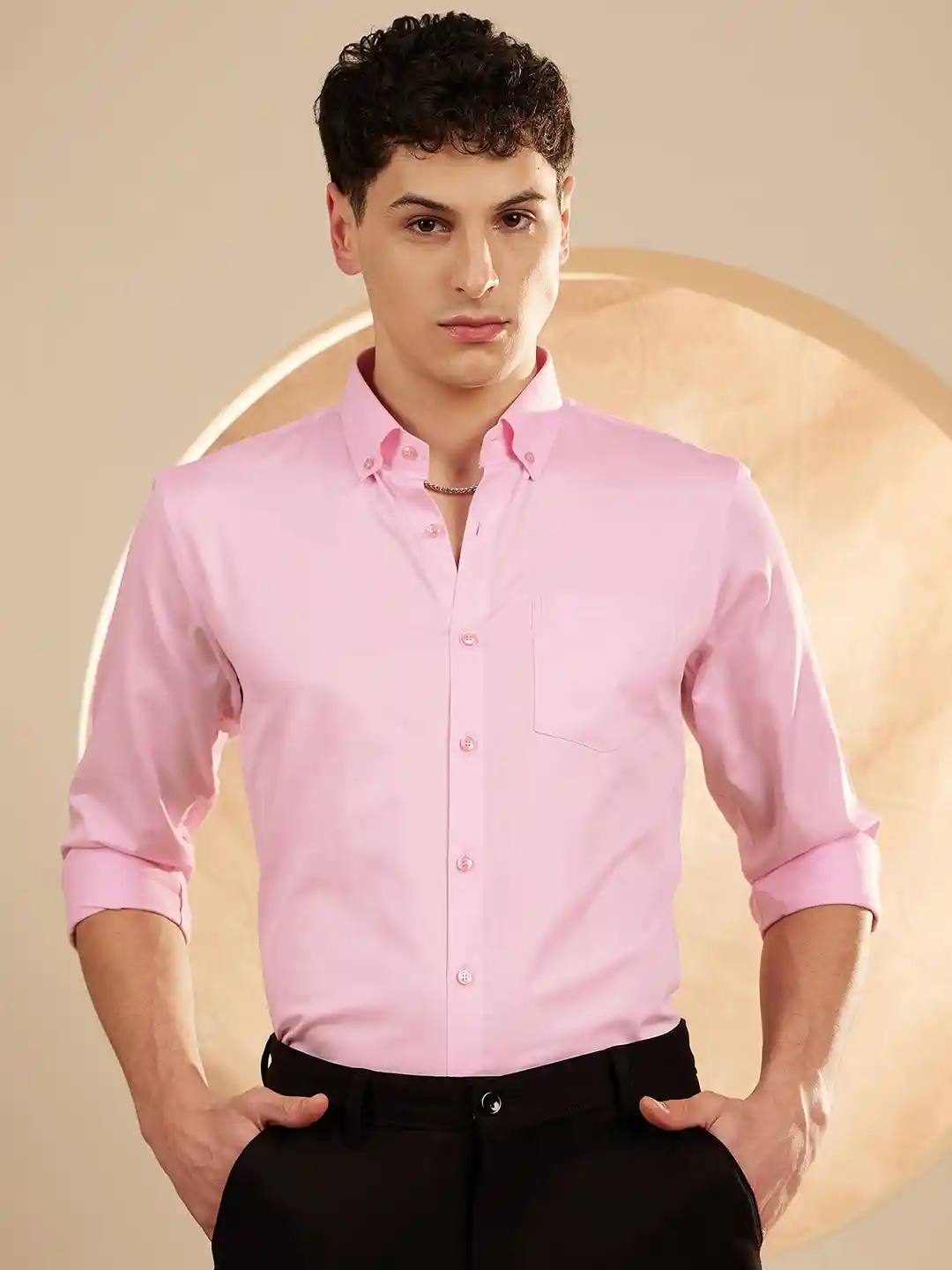 Buy DENNISON Men Pink Smart Slim Fit Opaque Formal Shirt Shirts