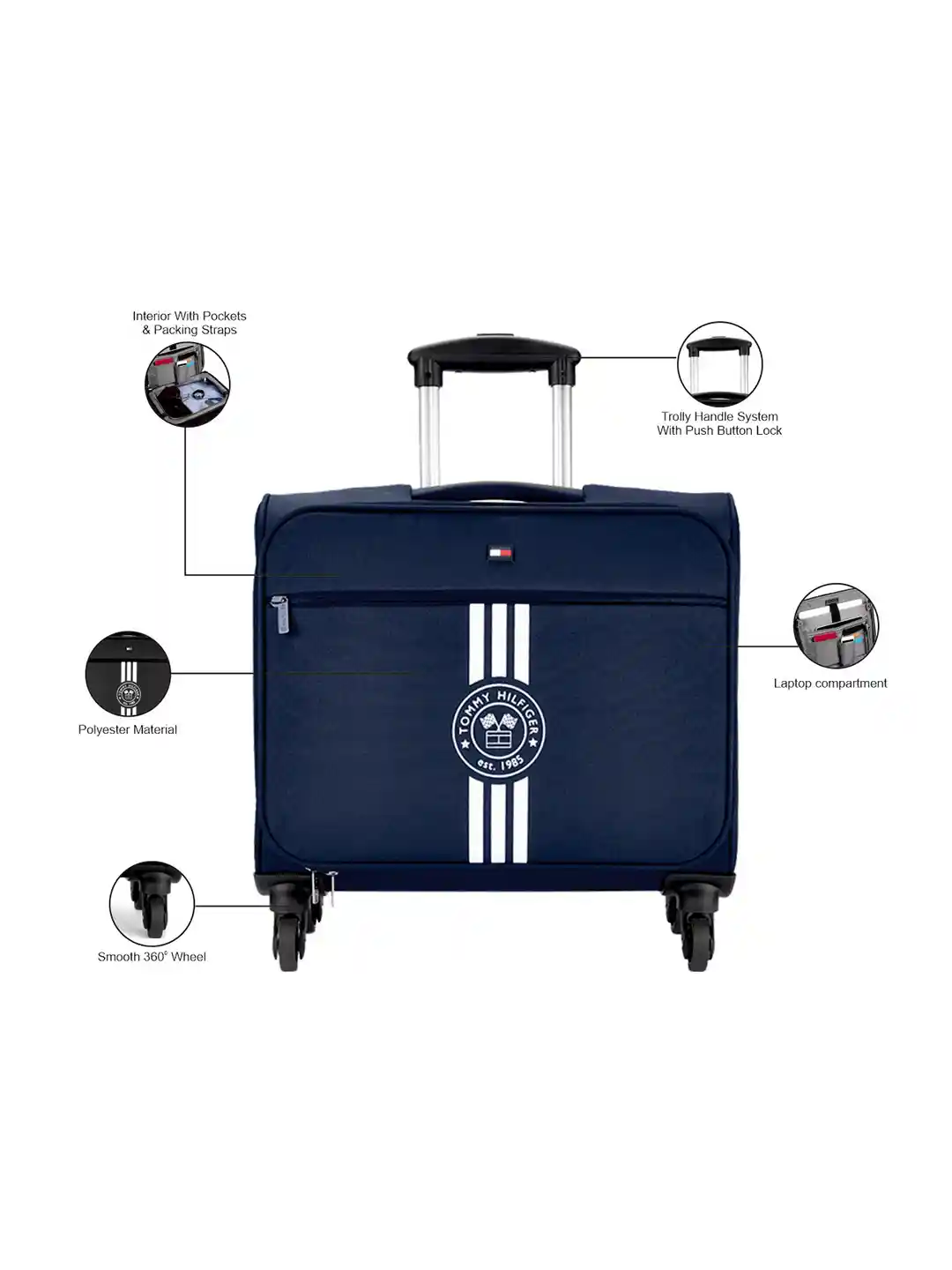 Buy Tommy Hilfiger Striped 15 Inch Laptop Overnighter 45 Litres