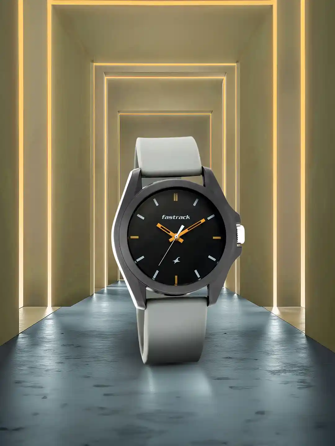 Buy Fastrack Unisex Black Dial Grey Straps Tees Fast Fit