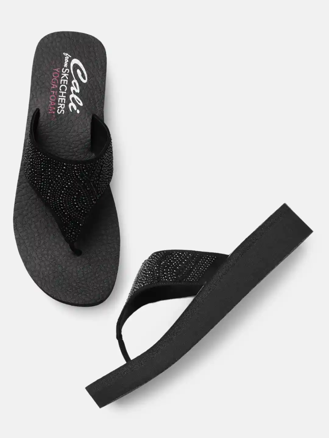 Buy Skechers Women Black Embellished Vinyasa Stone Candy T-Strap