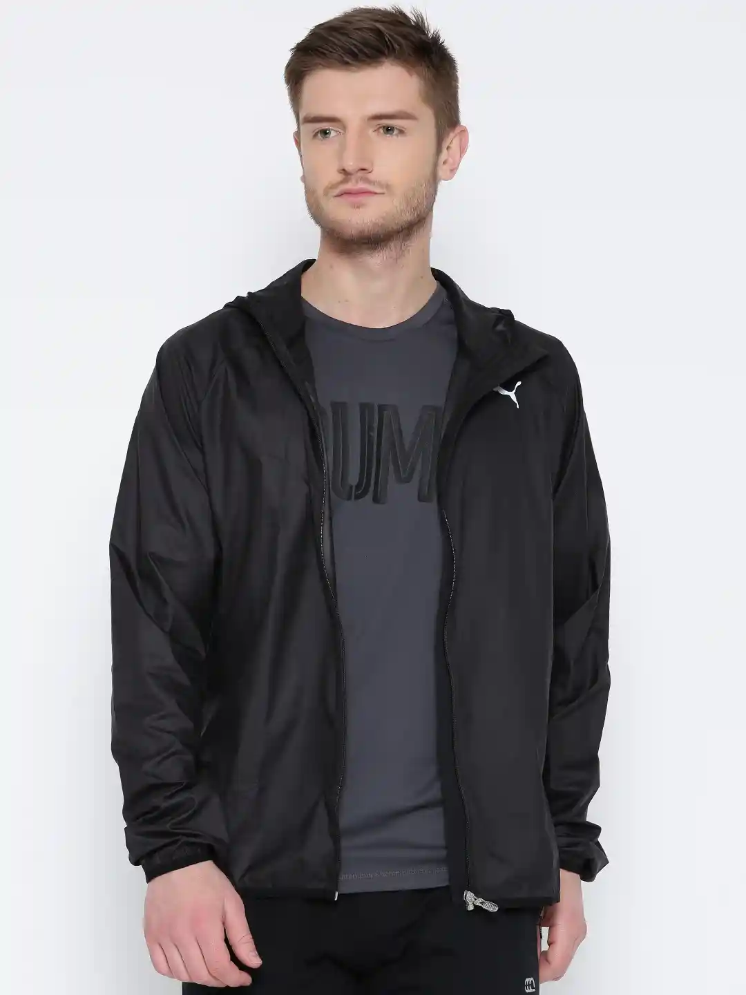 Buy Puma Black PE_Hooded Lightweight Windcheater Track Jacket