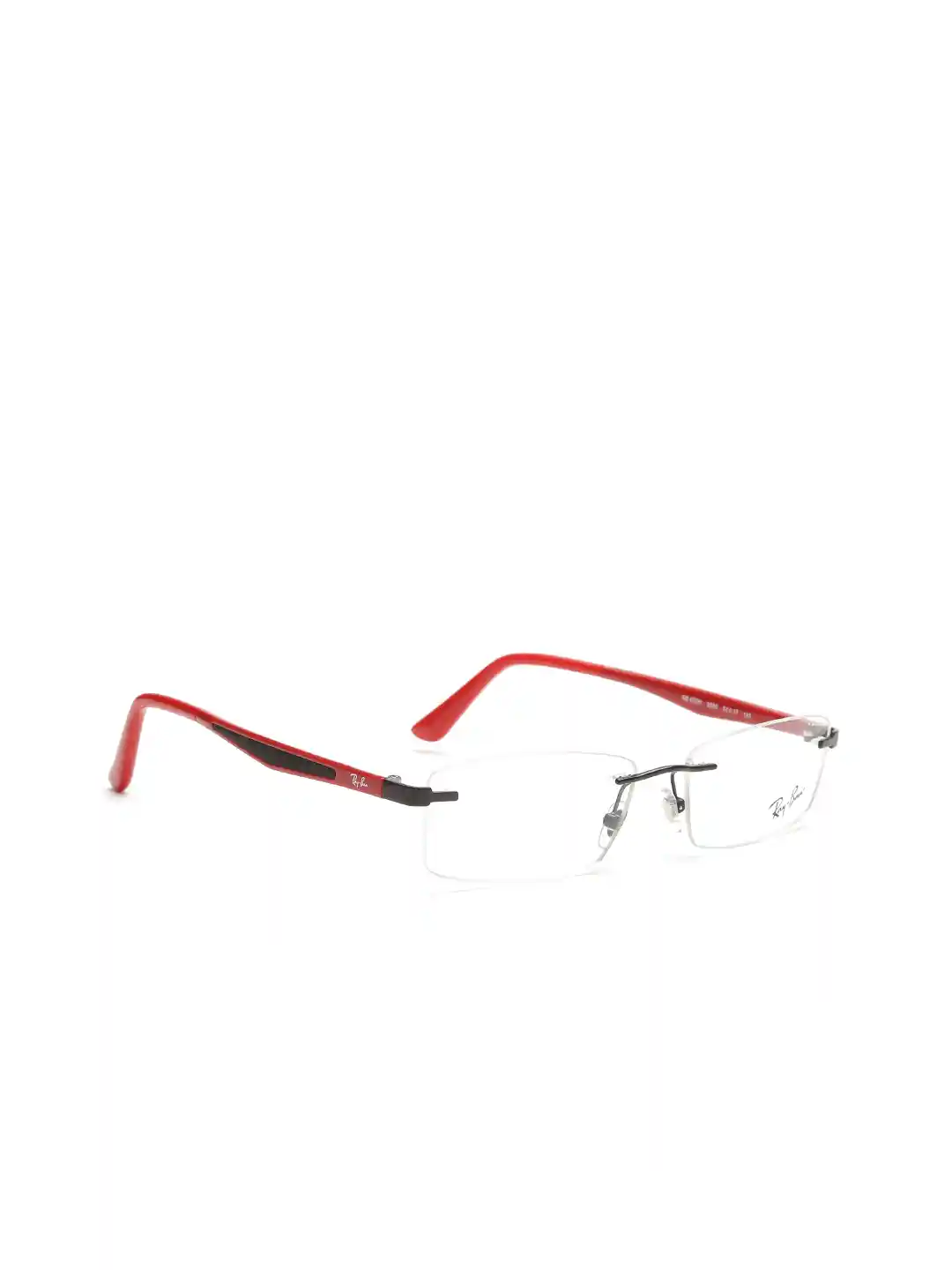Buy Ray-Ban Men Black Red Rimless Rectangular Frames