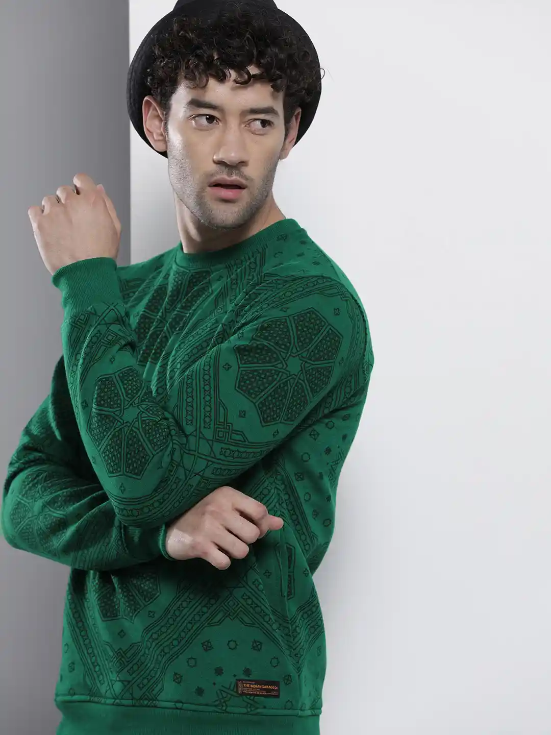 Buy The Indian Garage Co Men Teal Printed Sweatshirt Sweatshirts