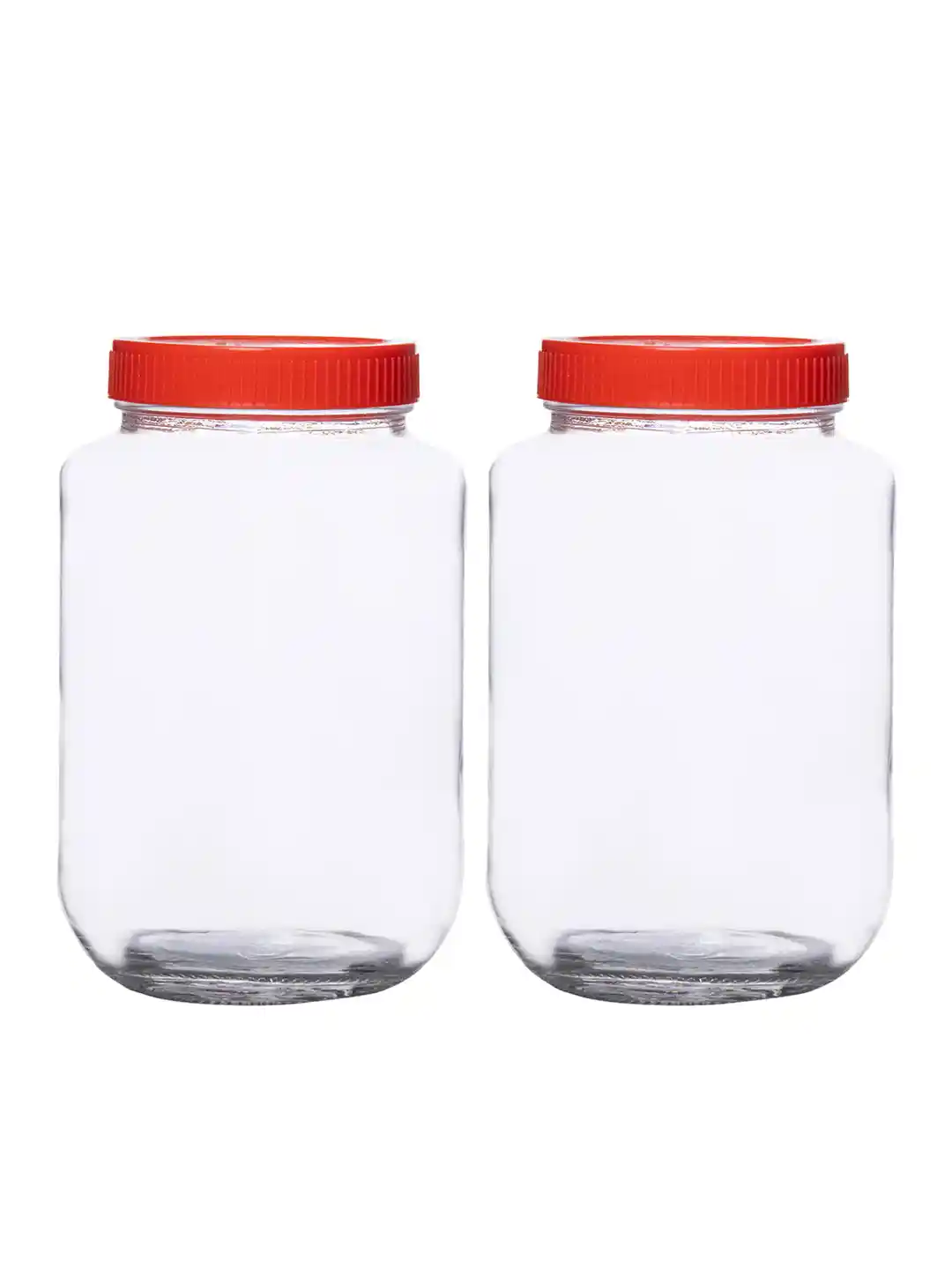 Buy GOODHOMES Set Of Transparent Red Glass Pickle Storage Jars