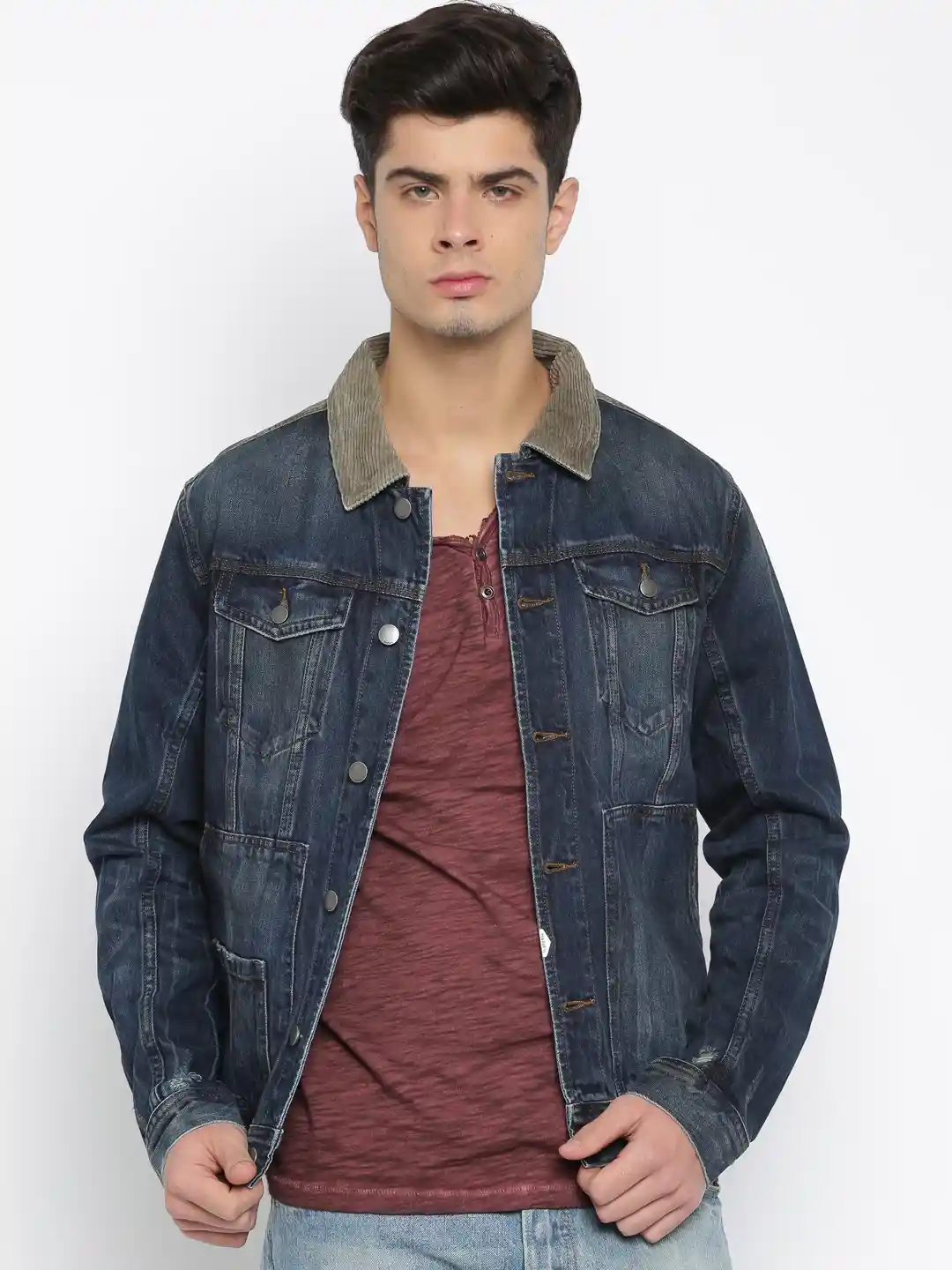 Buy Harley-Davidson Blue Denim Slim Fit Jacket Jackets for Men