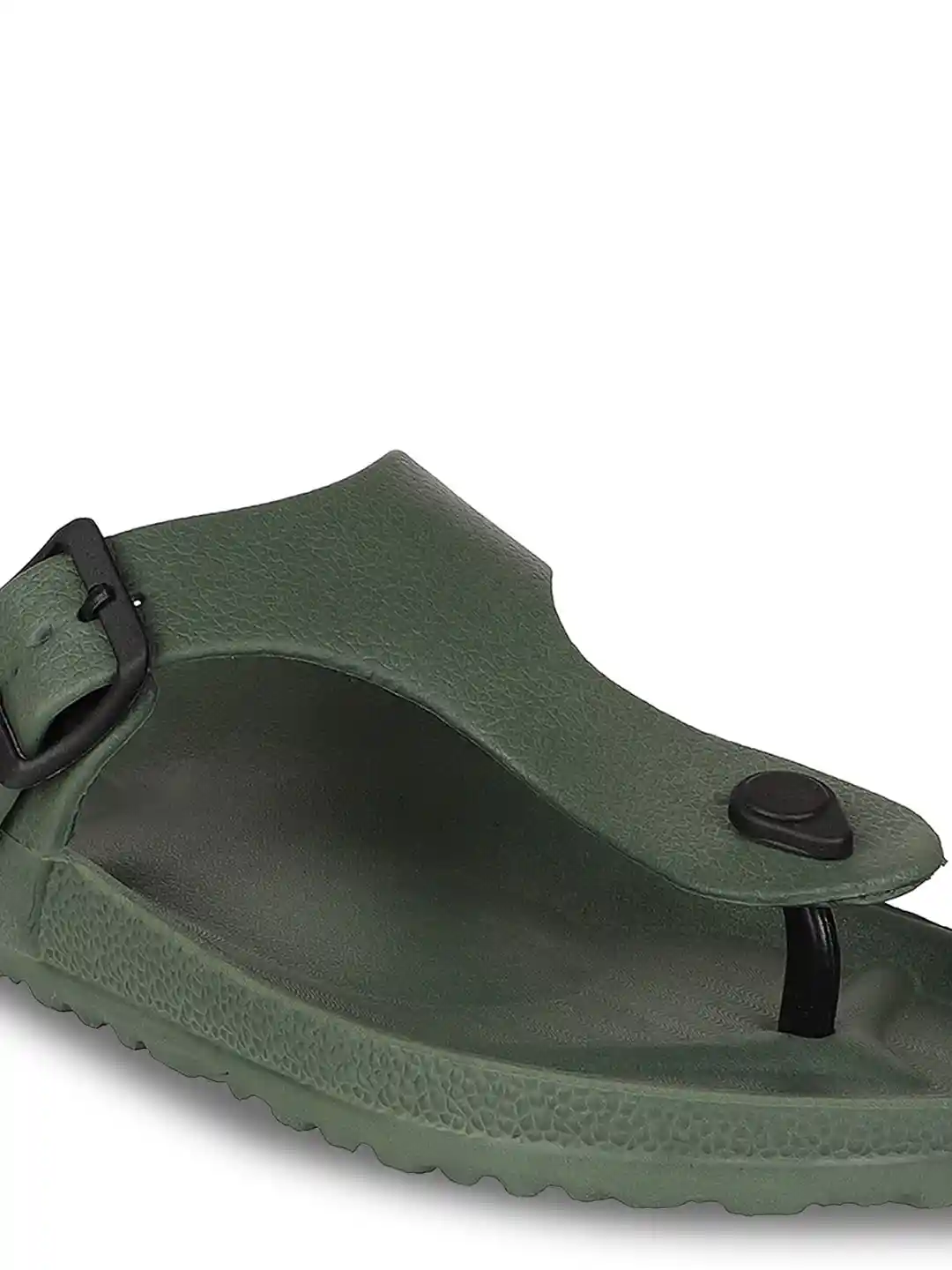 Buy Carlton London Men Olive Solid Thong Flip-Flops Flip Flops