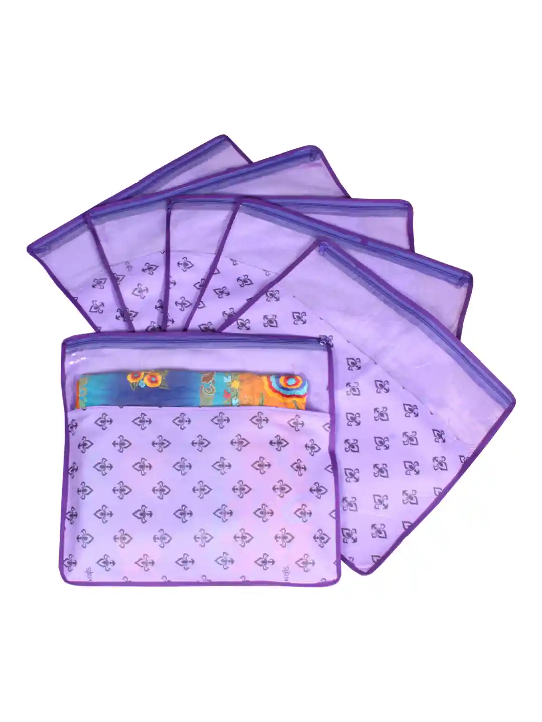 Buy prettyKrafts Set Of Purple Top Transparent Solid Single
