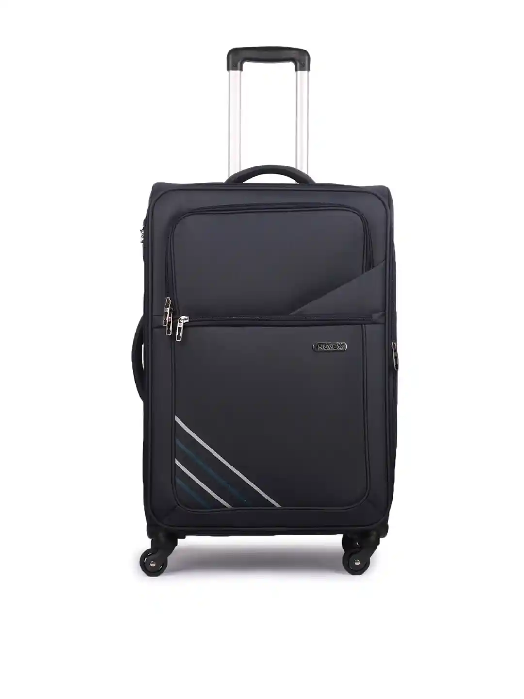 Buy NOVEX Blue Solid Soft Luggage Medium Trolley Suitcase 61 cm