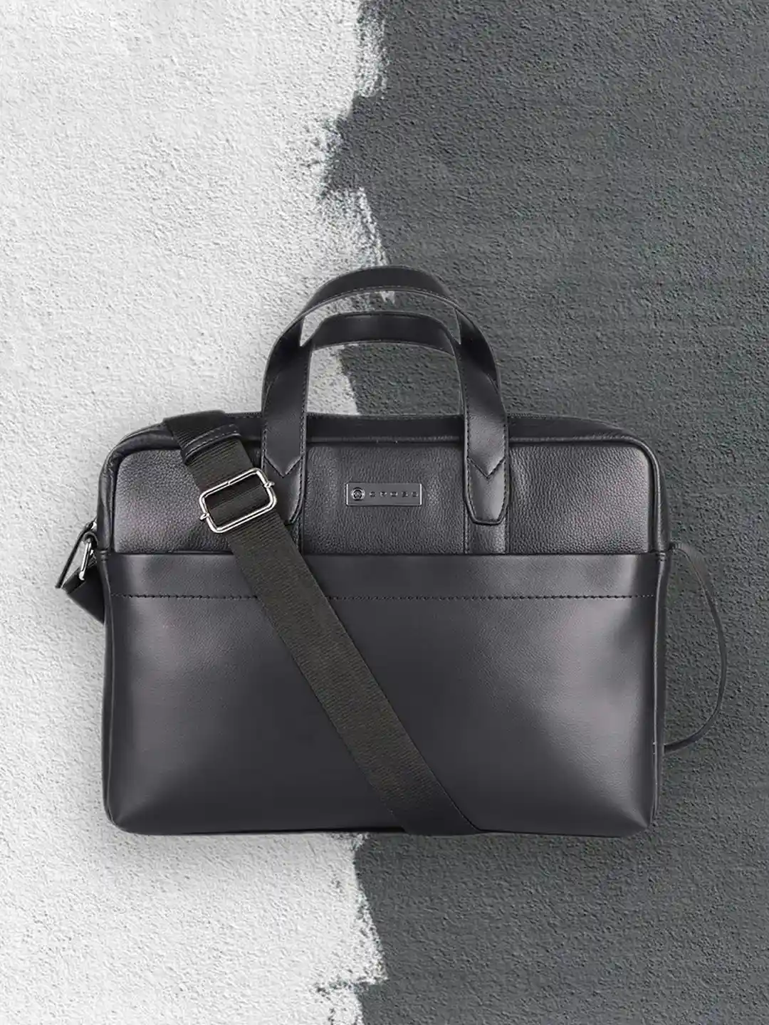 Buy Cross Men Black Solid PU Leather Laptop Messenger Bag