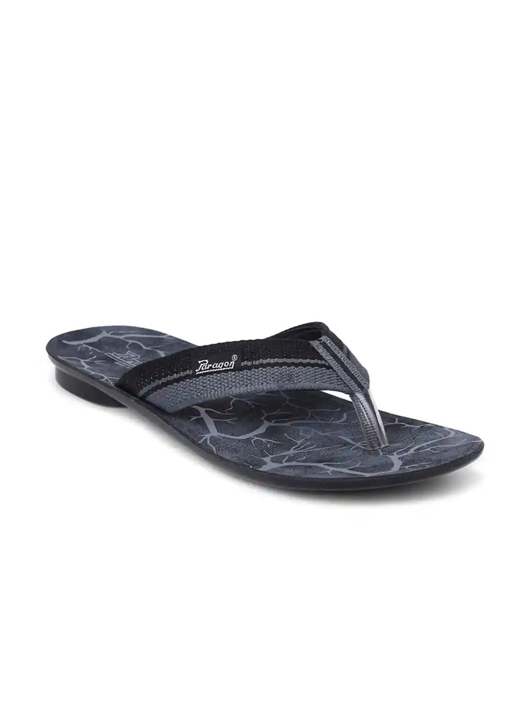 Buy Paragon Men Black Grey Printed Casual Flip Flops Flip