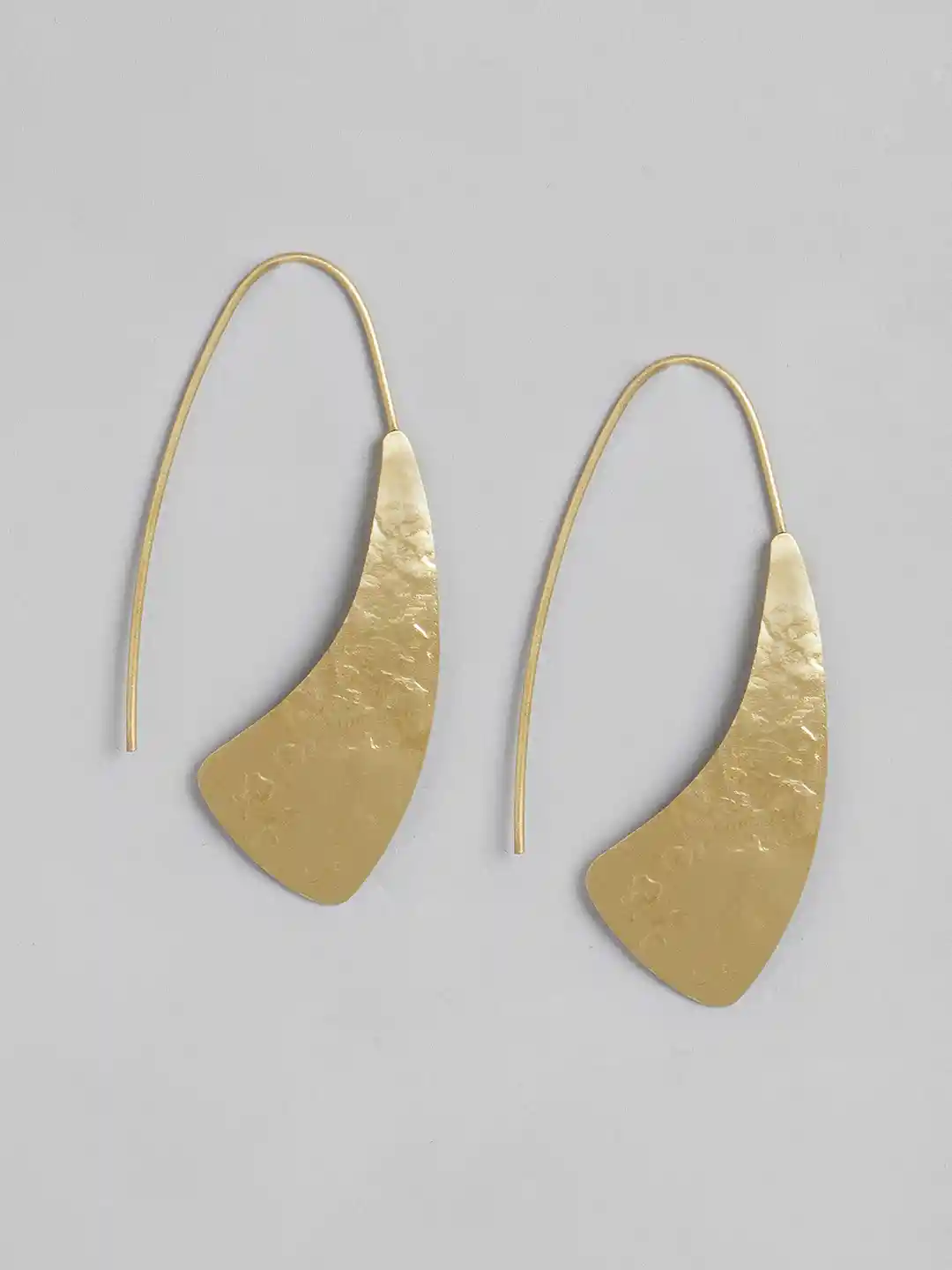 Buy DEEBACO Gold-Toned Contemporary Brass Fancy Earwire Earrings