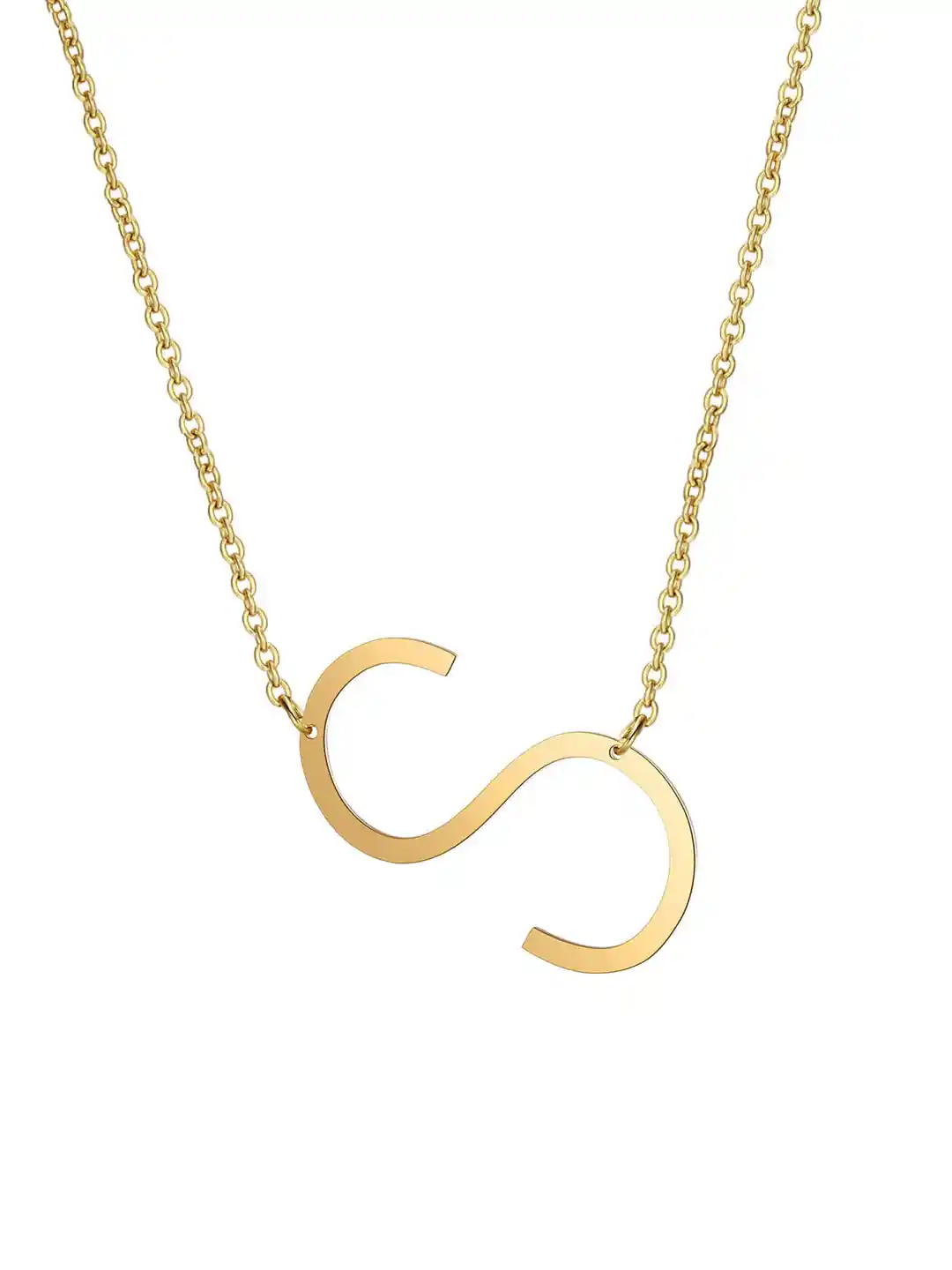 Buy Yellow Chimes Gold -toned Initial Alphabet Letter S Pendant