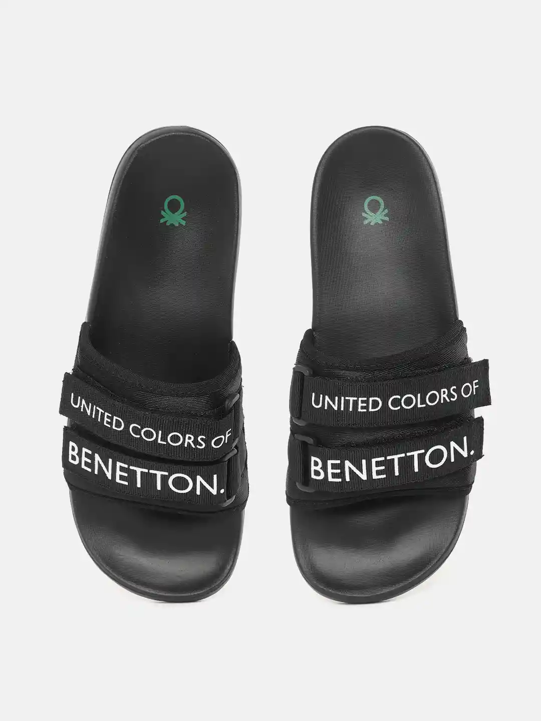 Buy United Colors of Benetton Men Black White Brand Logo Print
