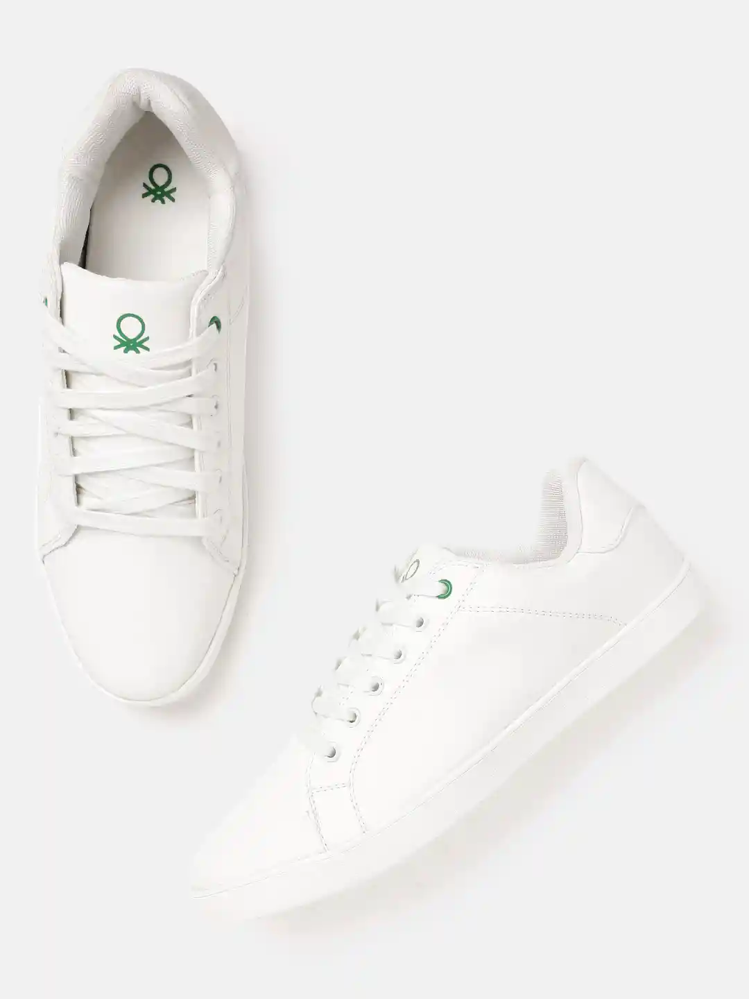 Buy United Colors of Benetton Men White Perforated Sneakers