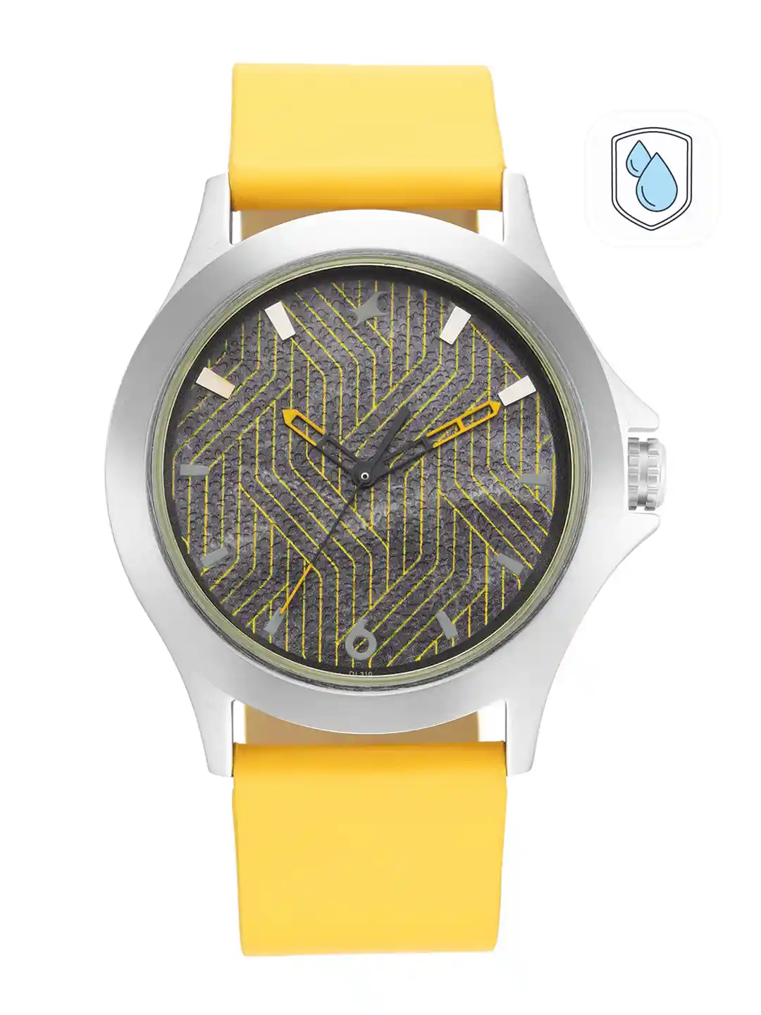Buy Fastrack Men Multicoloured Brass Printed Dial Yellow Leather