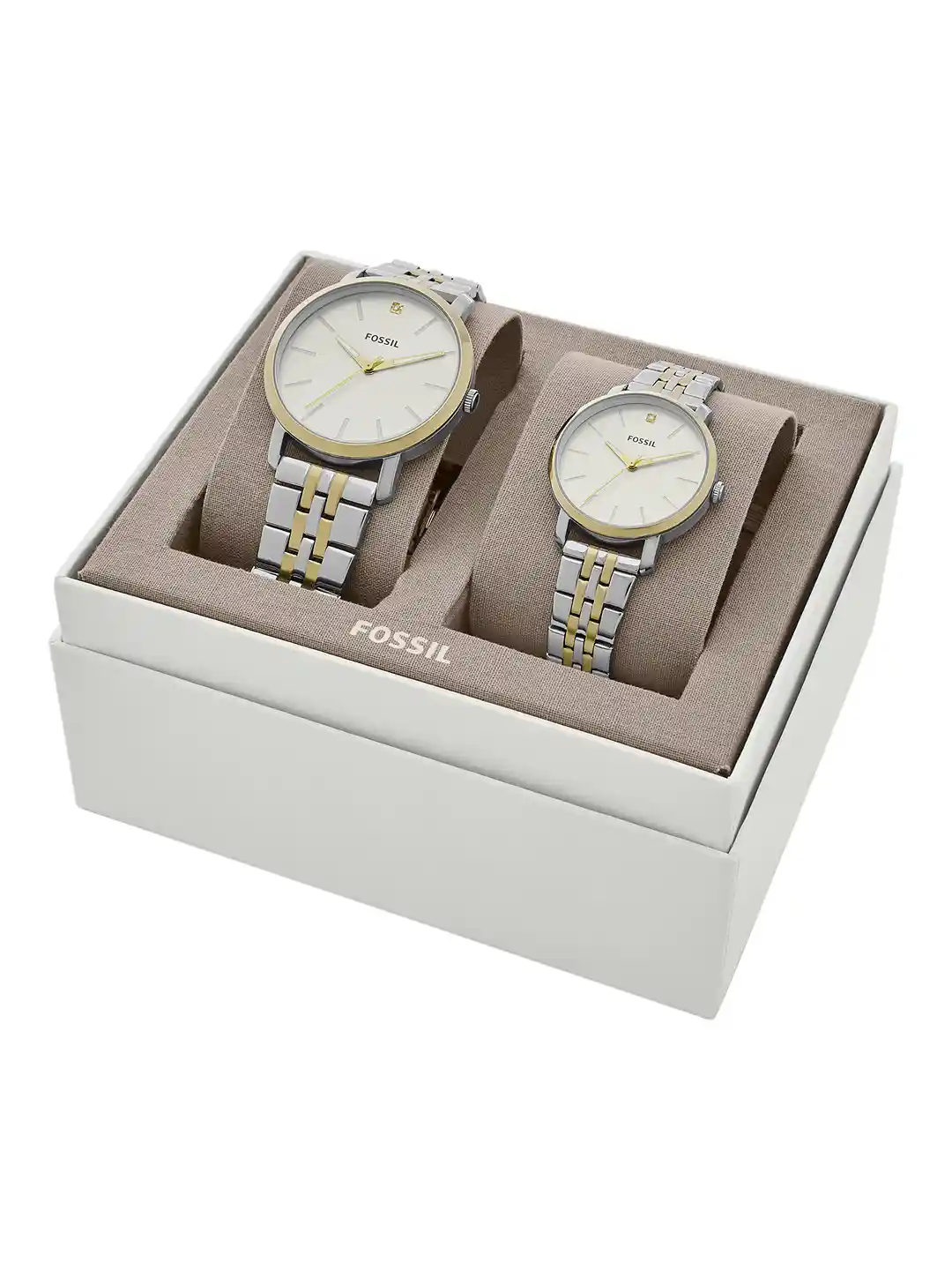 Buy Fossil Silver-Toned His Her Watch Gift Set Watch Gift Set