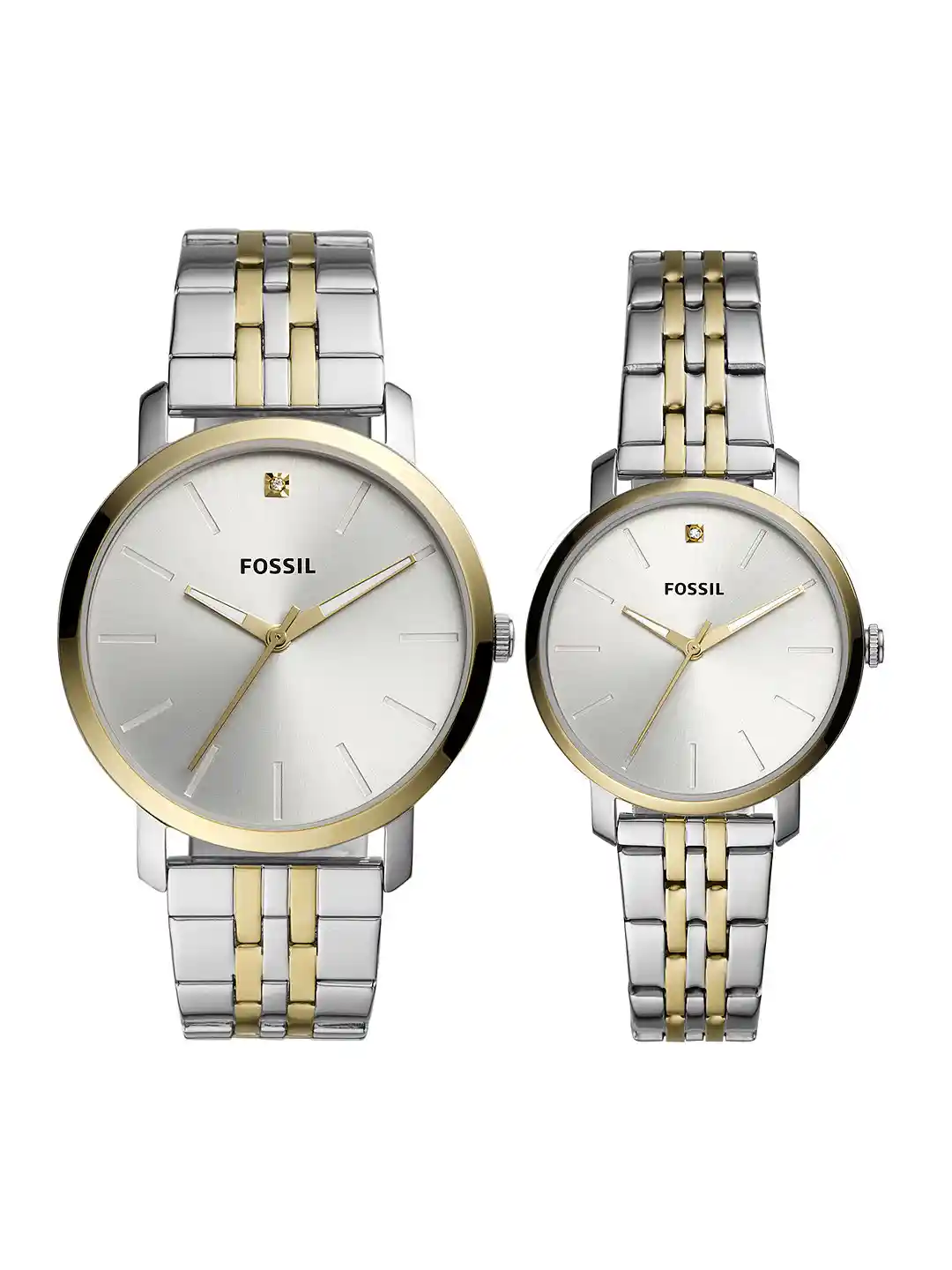 Buy Fossil Silver-Toned His Her Watch Gift Set Watch Gift Set