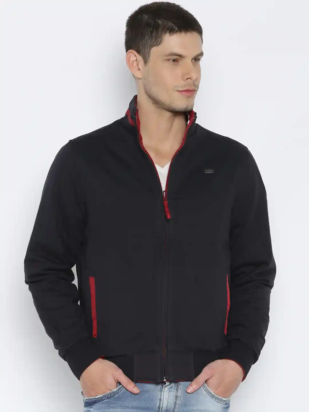 Buy John Players Red Black Reversible Bomber Jacket Jackets