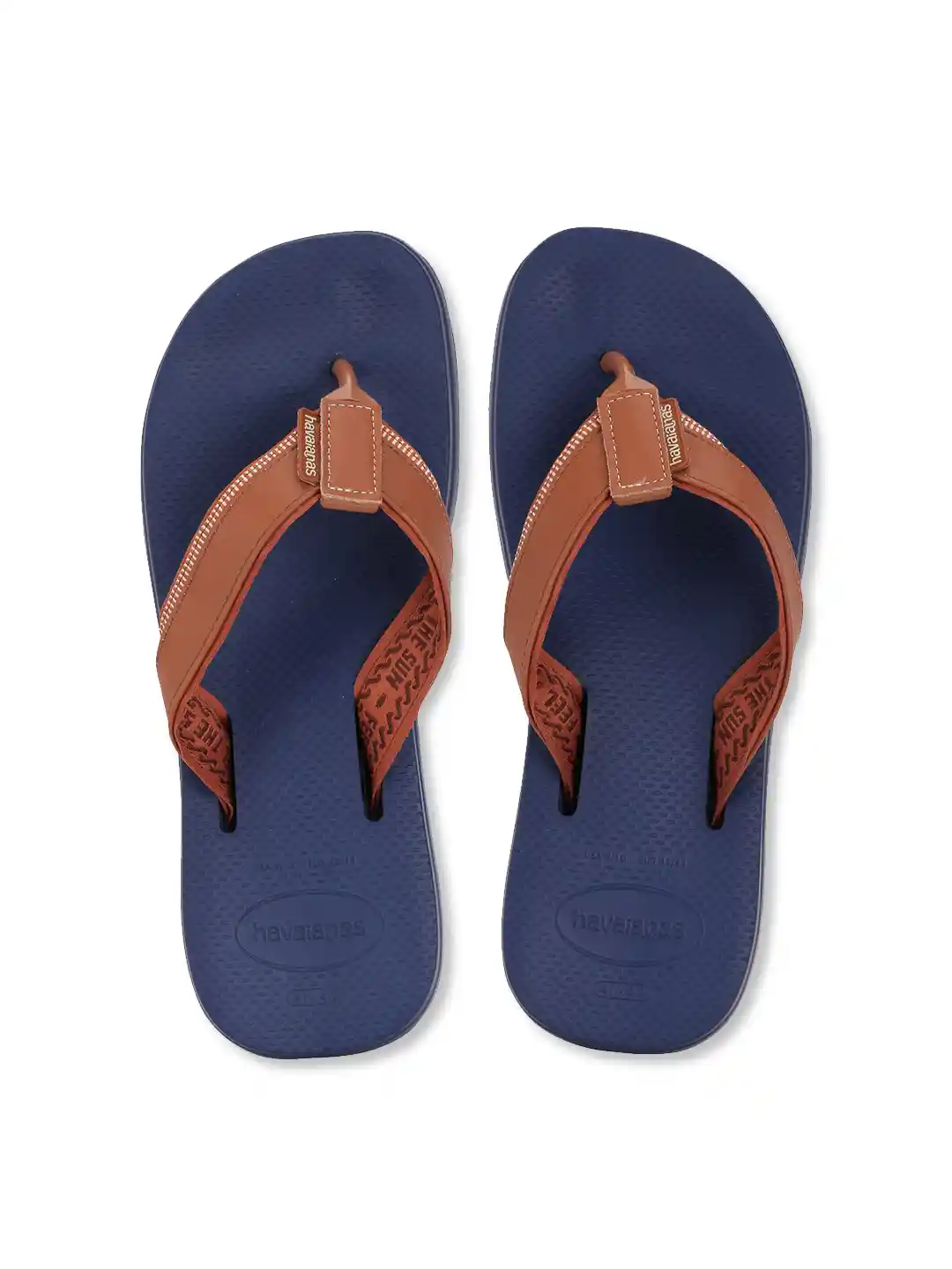 Buy Havaianas Men Brown Navy Blue Rubber Thong Flip-Flops Flip