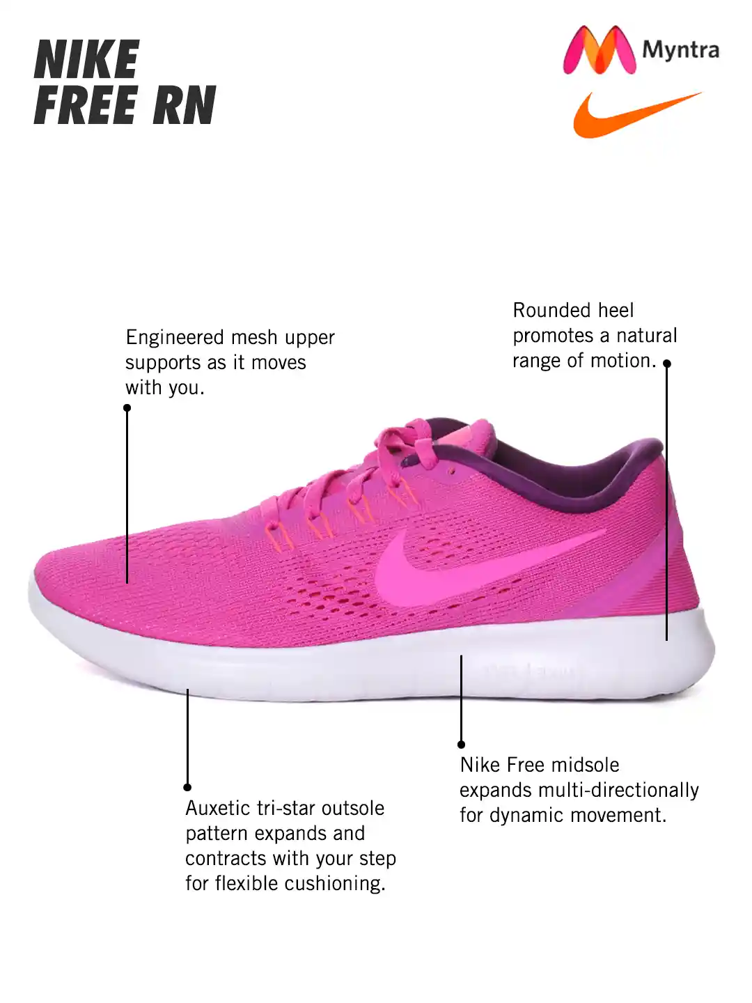 Nike Sneaker Nike Free Run Line Nike Women Magenta Free Run