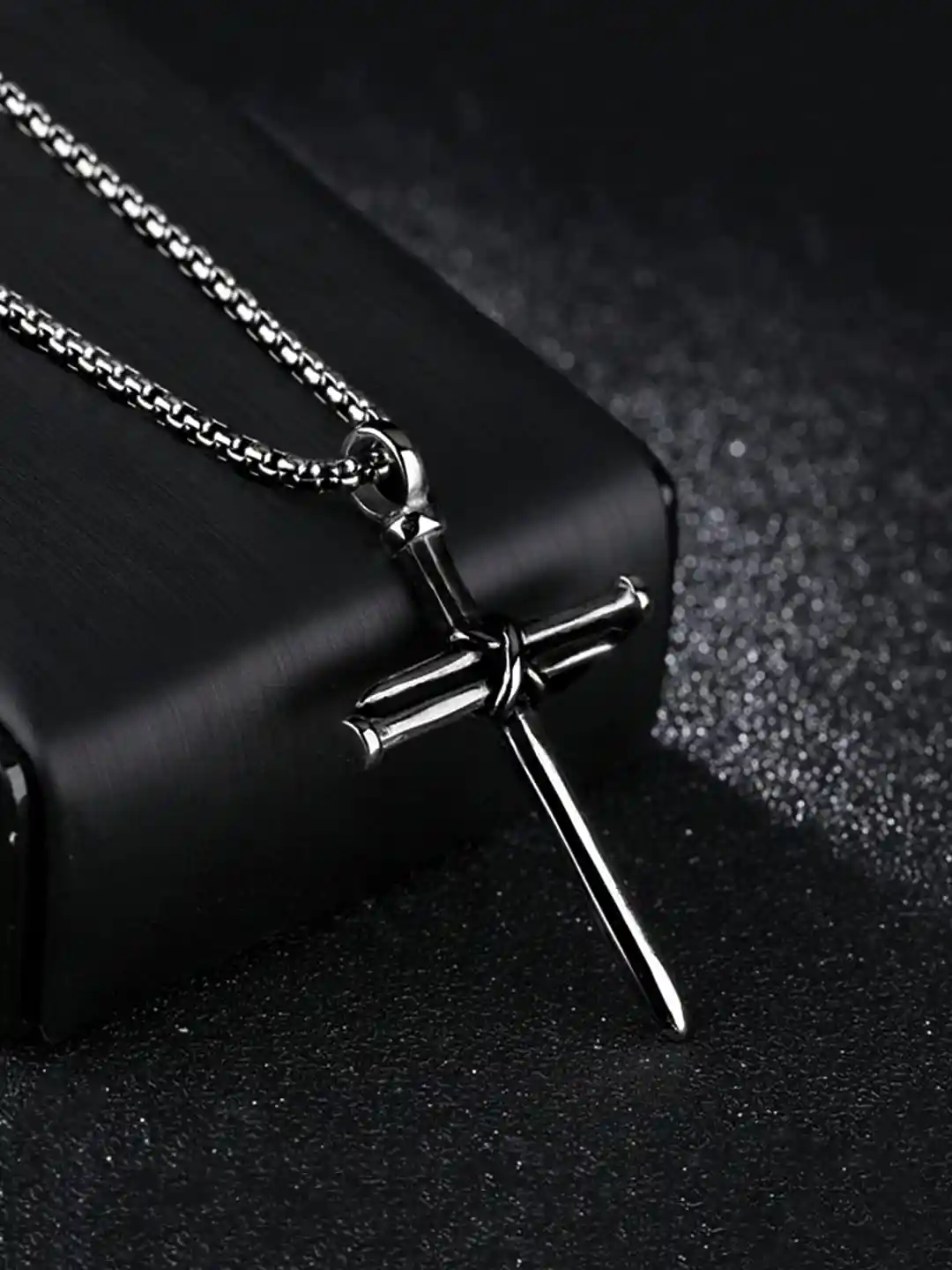 Buy Yellow Chimes Black Holy Cross Stainless Steel Pendant With