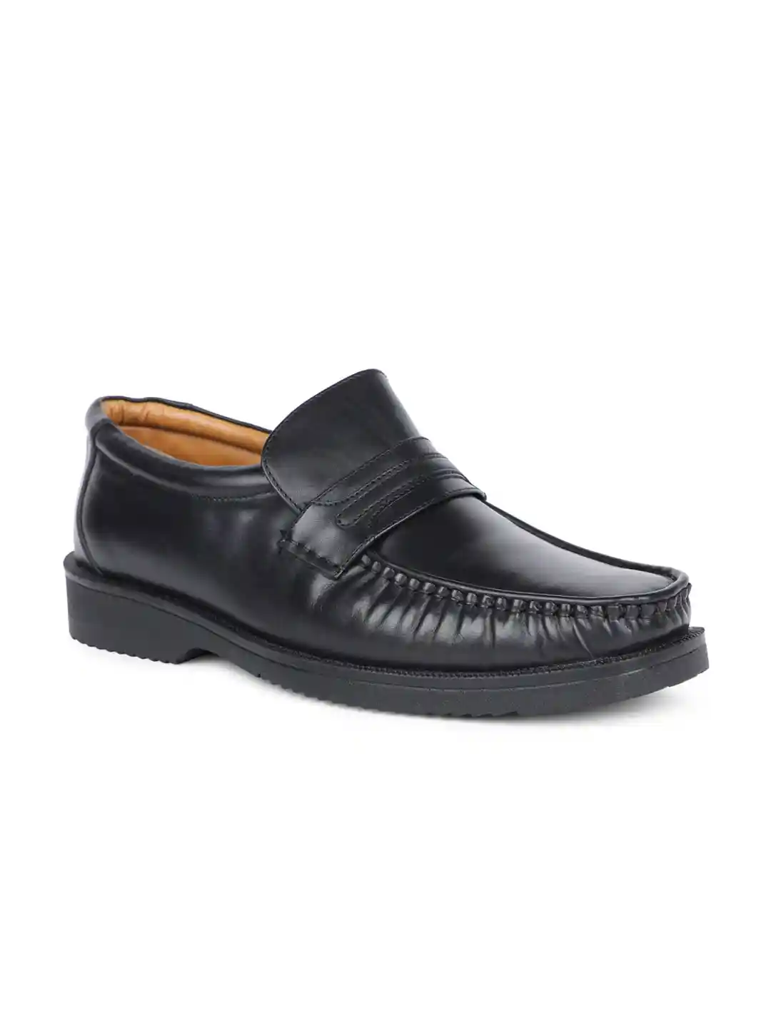 Buy Bata Men Black Solid Leather Formal Slip-On Shoes Formal